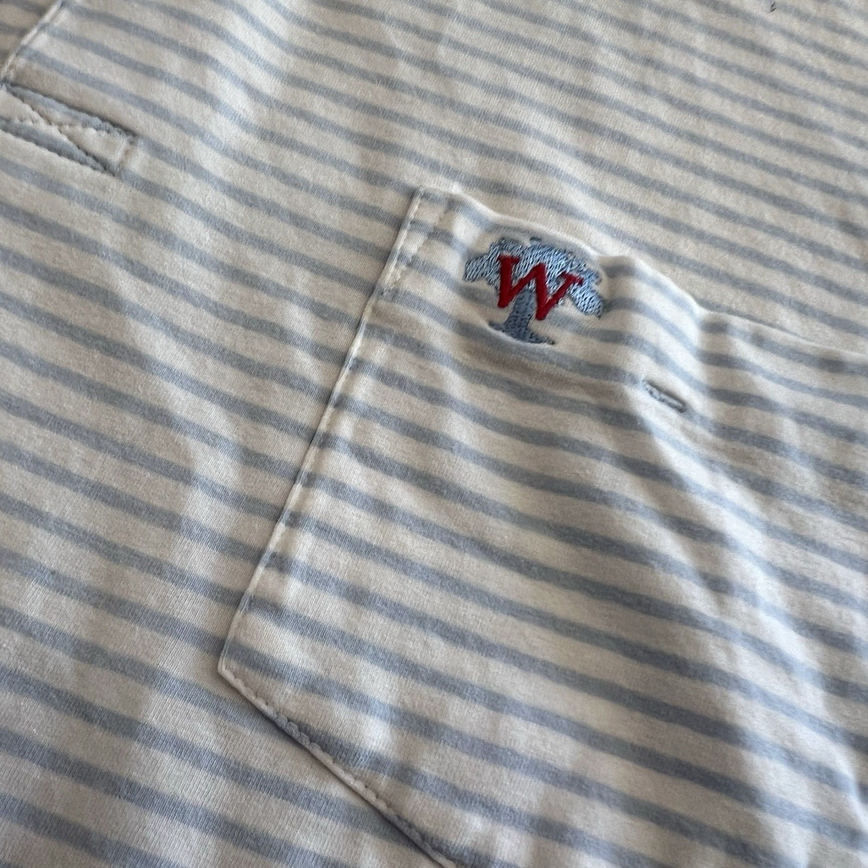 Vintage VINTAGE B. Draddy Polo Shirt Mens XL White Blue Striped Shirt Adult XL White/Blue Striped Athletic Fit, Breathable, Easy Care Mens Size US XL / EU 56 / 4 - 3 Thumbnail
