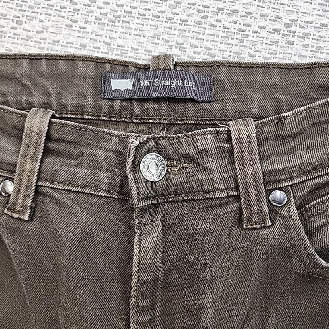 Levi's Levi's Jeans Womens 8M 29x32 Green 505 Straight Leg Denim 5-Pocket Zip Fly - City USA 90s Mens? Size 30" / US 8 / IT 44 - 3 Thumbnail