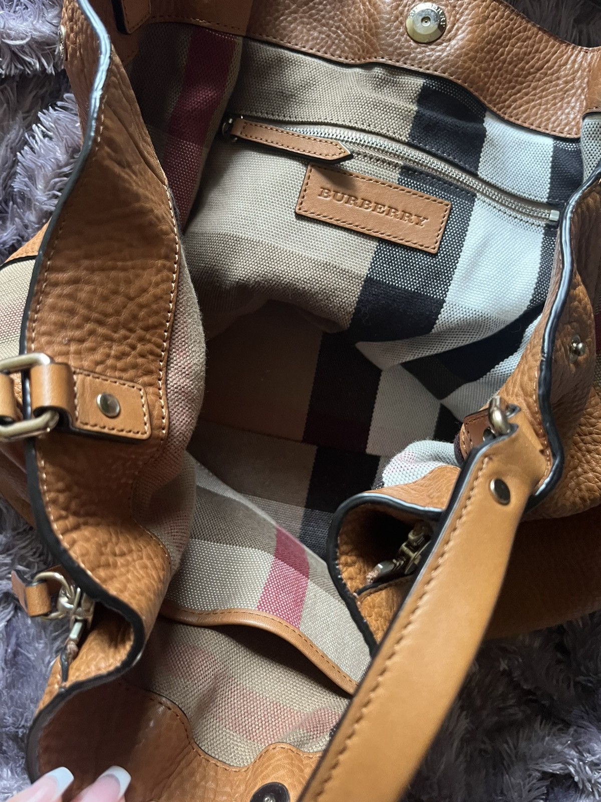 Burberry Burberry Maidstone Tote Medium Saddle Brown Leather Size ONE SIZE - 6 Thumbnail