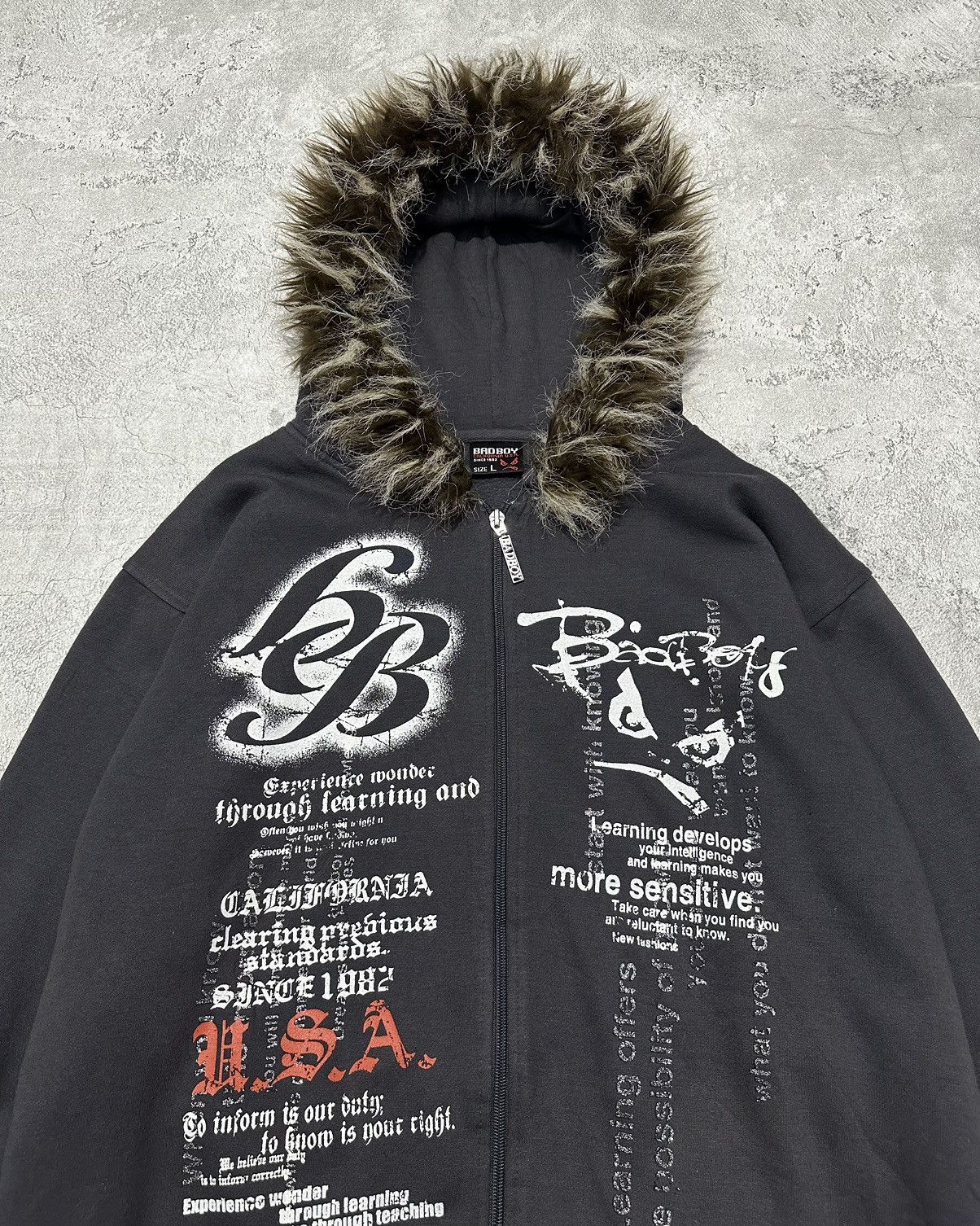 Vintage Y2k Bad Boy Faux Fur Hoodie Ifsixwasnine Lgb Style Size US L / EU 52-54 / 3 - 2 Thumbnail
