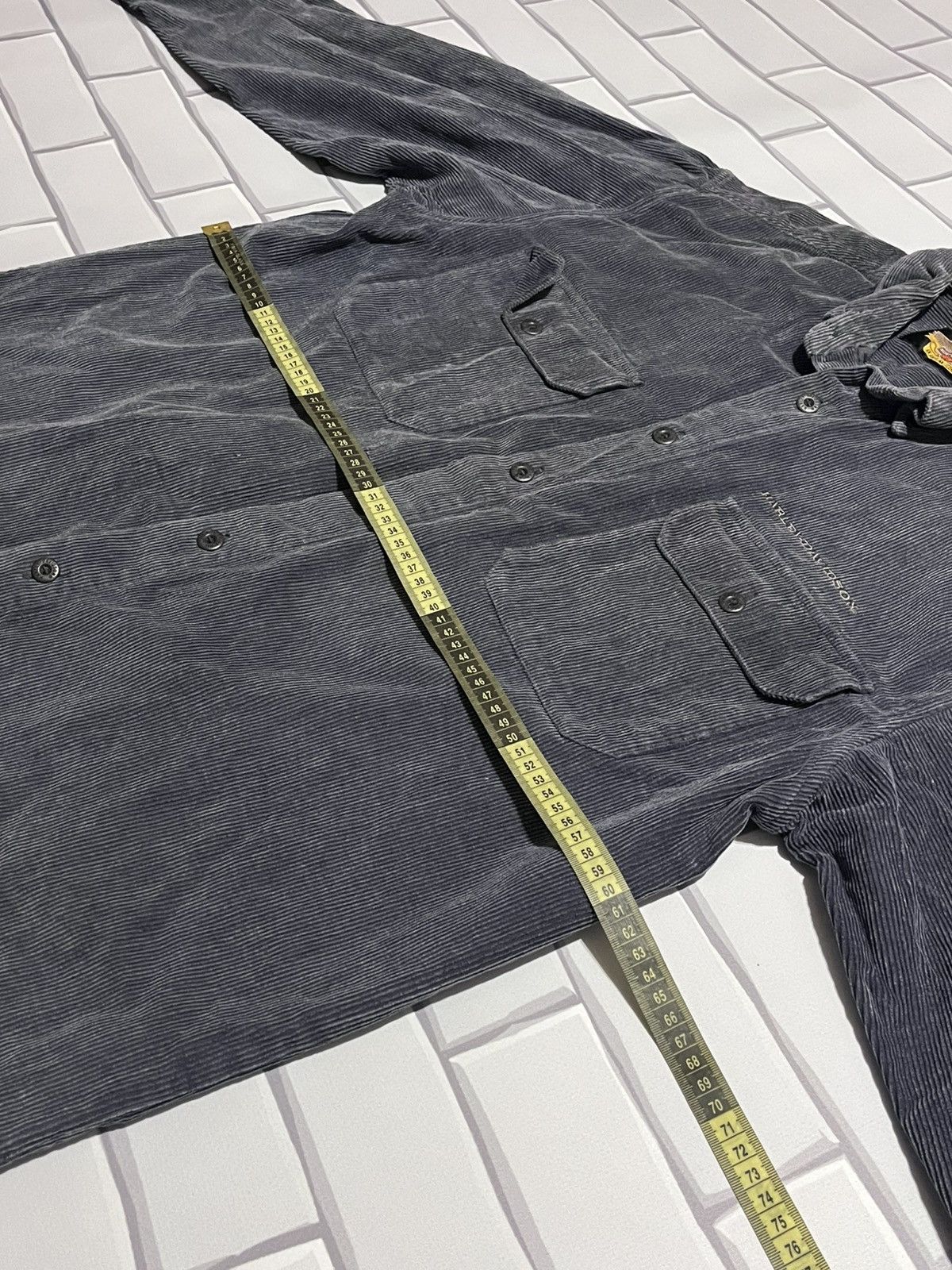 Harley Davidson Harley-Davidson Corduroy Shirt Vintage L Grey Size US L / EU 52-54 / 3 - 10 Thumbnail