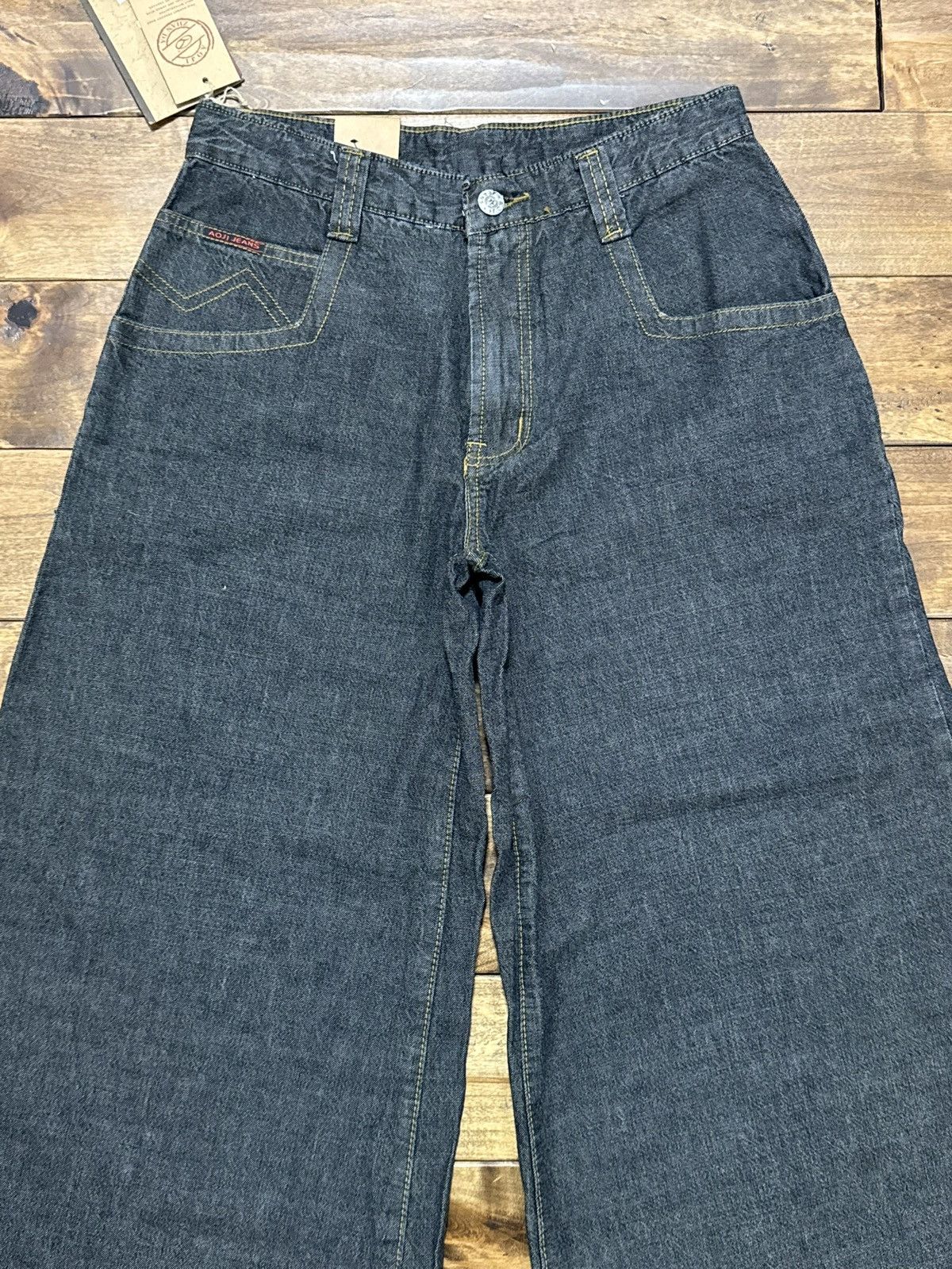 Vintage Vtg AOJI Jean Shorts Wide Leg Rave Y2K Baggy Skater Denim Size US 29 - 3 Thumbnail