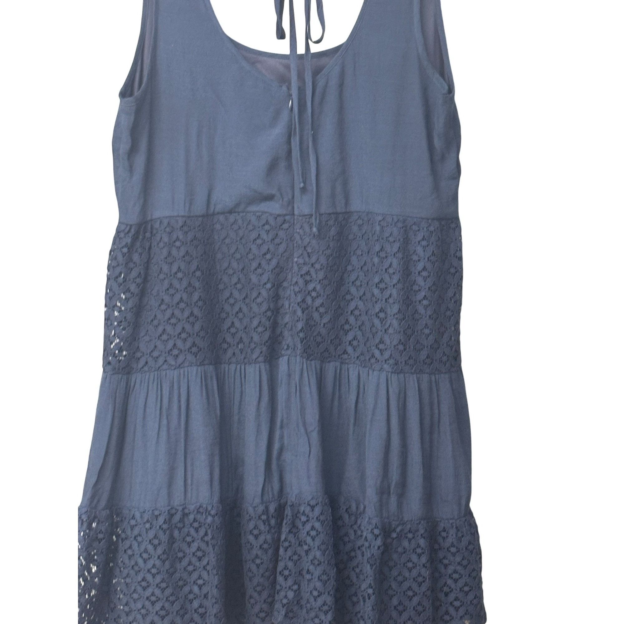 Other Speechless Junior’s Tiered Crochet Trim Tank Dress, Navy, Si Size ONE SIZE - 9 Thumbnail