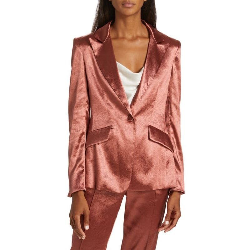 image of Cinq A Sept Cinq À Sept Karis Metallic Blazer. Size 12, Women's