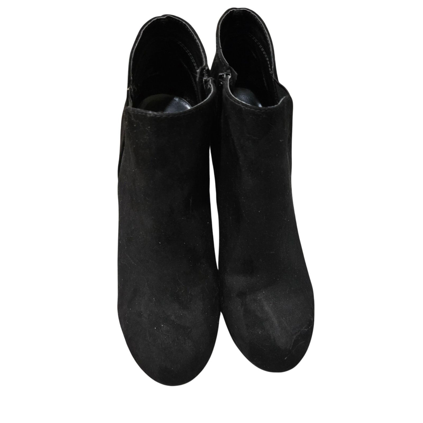 Other Candies Black Suede Zip Ankle Boots Size 10M 4" Heel Size US 10 / IT 40 - 2 Thumbnail