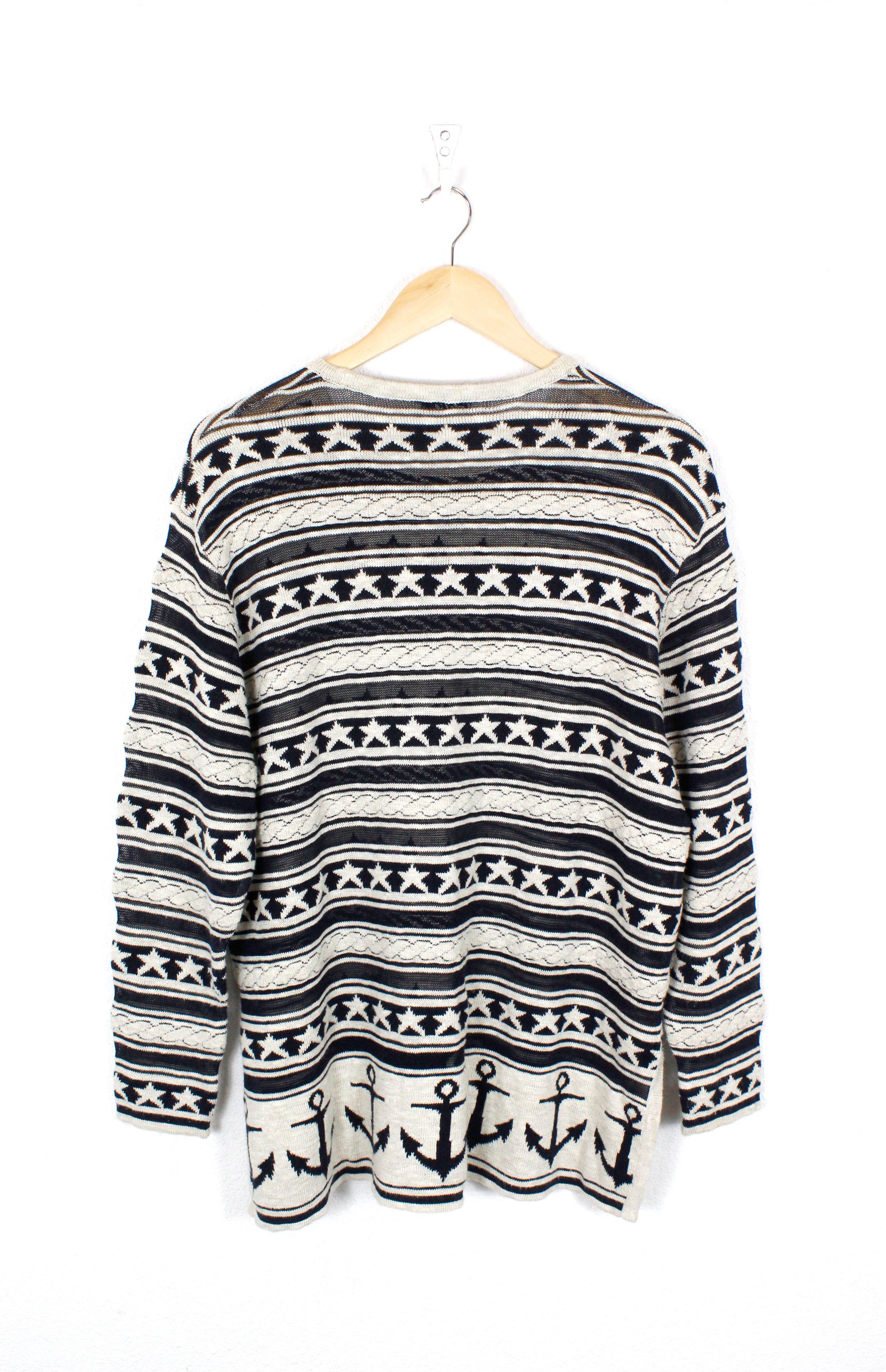 Carlo Colucci × Coogi × Vintage Carlo Colucci Marine Sailor Star Knit Wool Sweater 46 Size US S / EU 44-46 / 1 - 4 Thumbnail