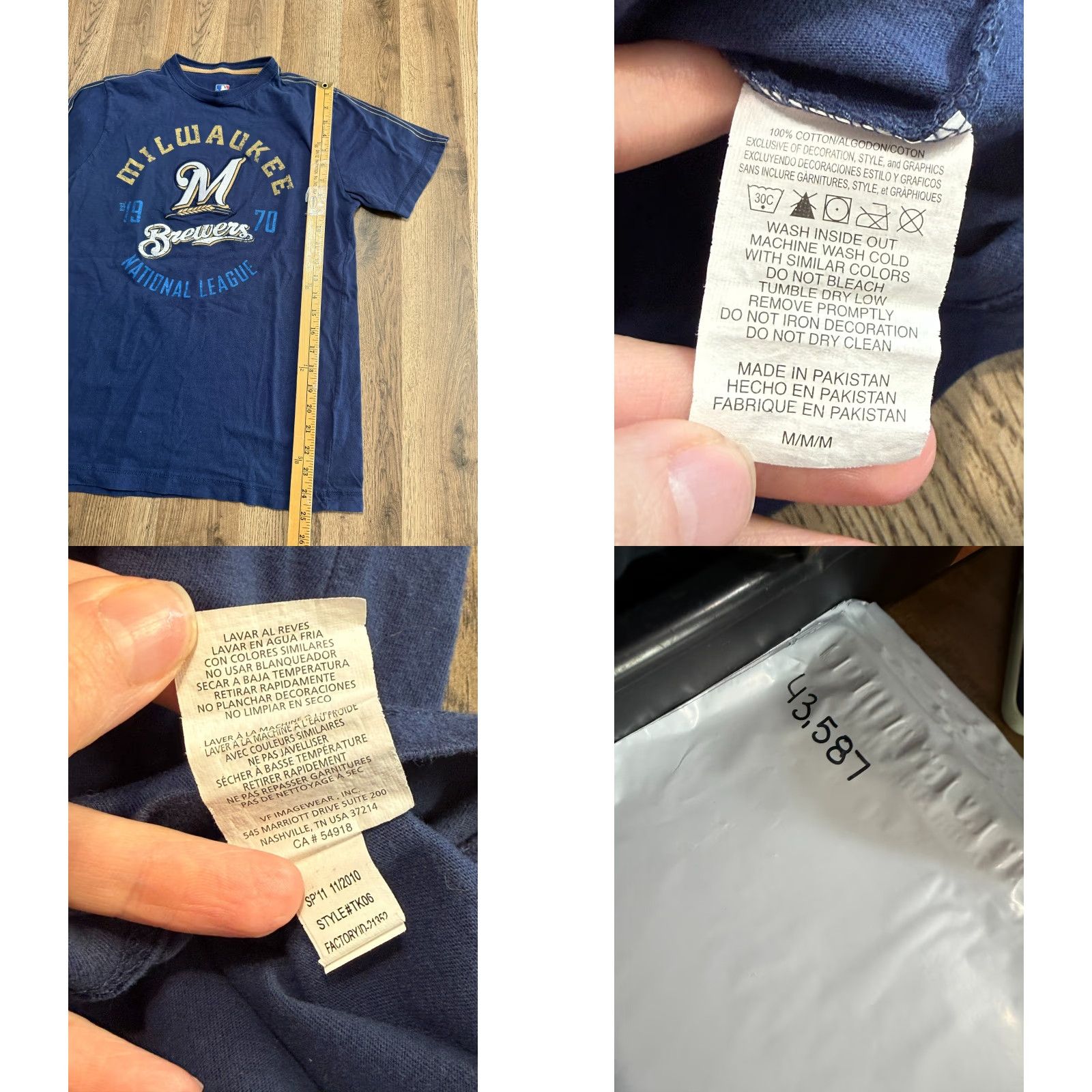 NBA Genuine Merchandise Shirts Women's Medium Blue NBA Milwaukee Brewers Casual T-Shirt Size M / US 6-8 / IT 42-44 - 8 Thumbnail