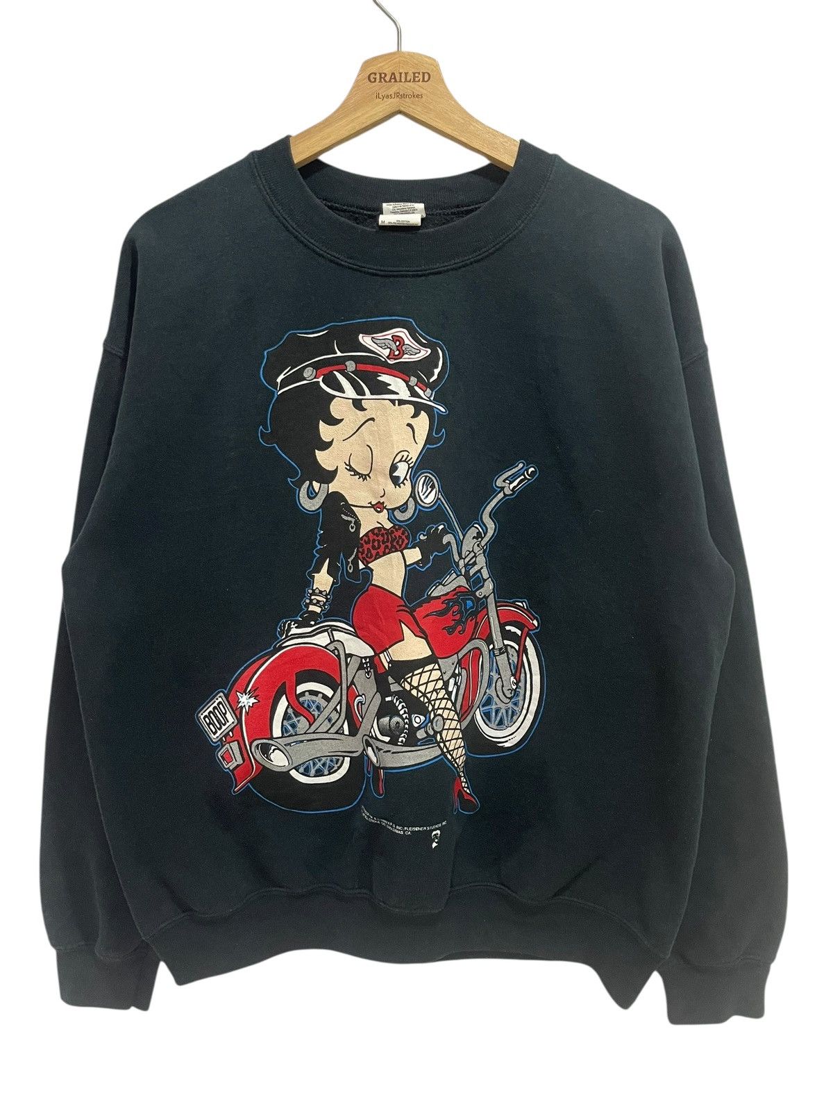 Vintage Vintage 90's Betty Boop Motorcycle Crewneck Sweatshirt Size US M / EU 48-50 / 2 - 2 Thumbnail