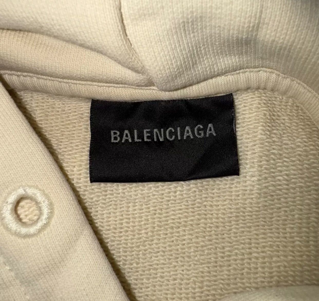 Balenciaga Balenciaga Beige Embroidered logo Hoodie 2412-Nextarrow Size US M / EU 48-50 / 2 - 5 Thumbnail