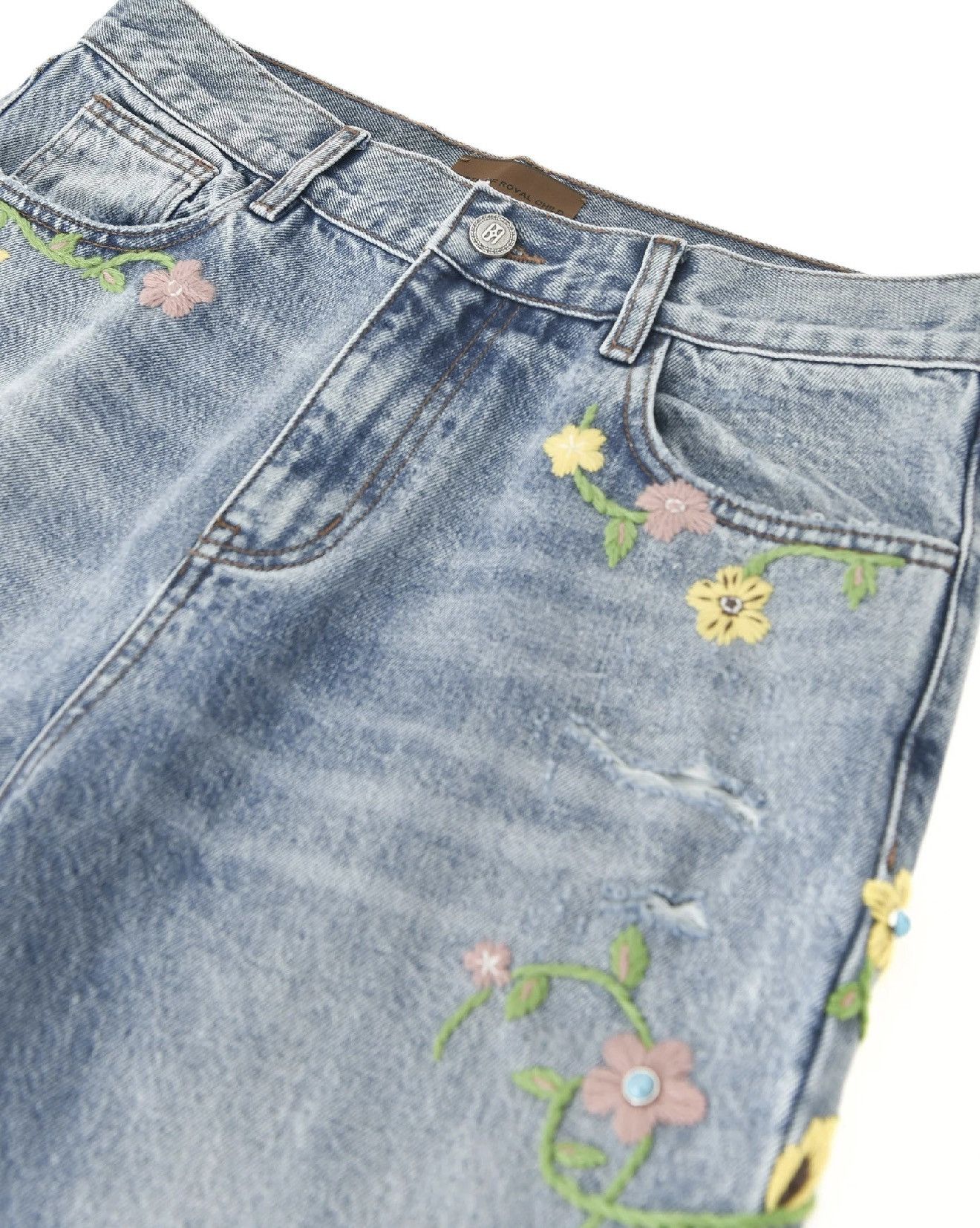 Birth of Royal Child Birth of Royal Child "Majestic Floral" Blue Jeans Size US 30 / EU 46 - 3 Thumbnail