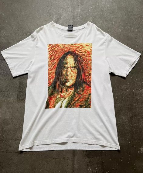 Number (N)ine SS08 “Birds” Neil Young Oil Painting T-Shirt