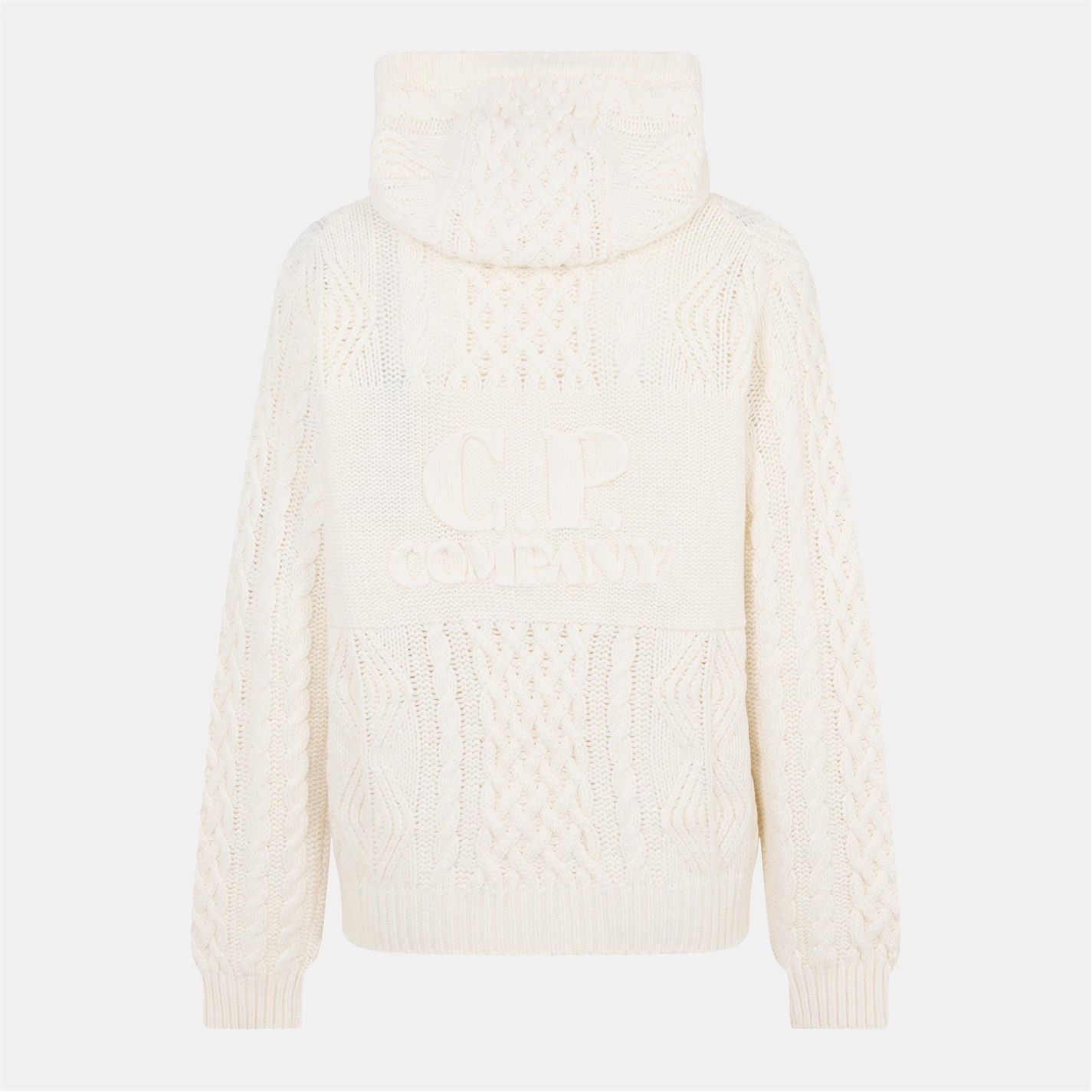 C.P. Company o1g2r1mq0426 Hooded Cardigan in Ivory Size US XL / EU 56 / 4 - 6 Thumbnail