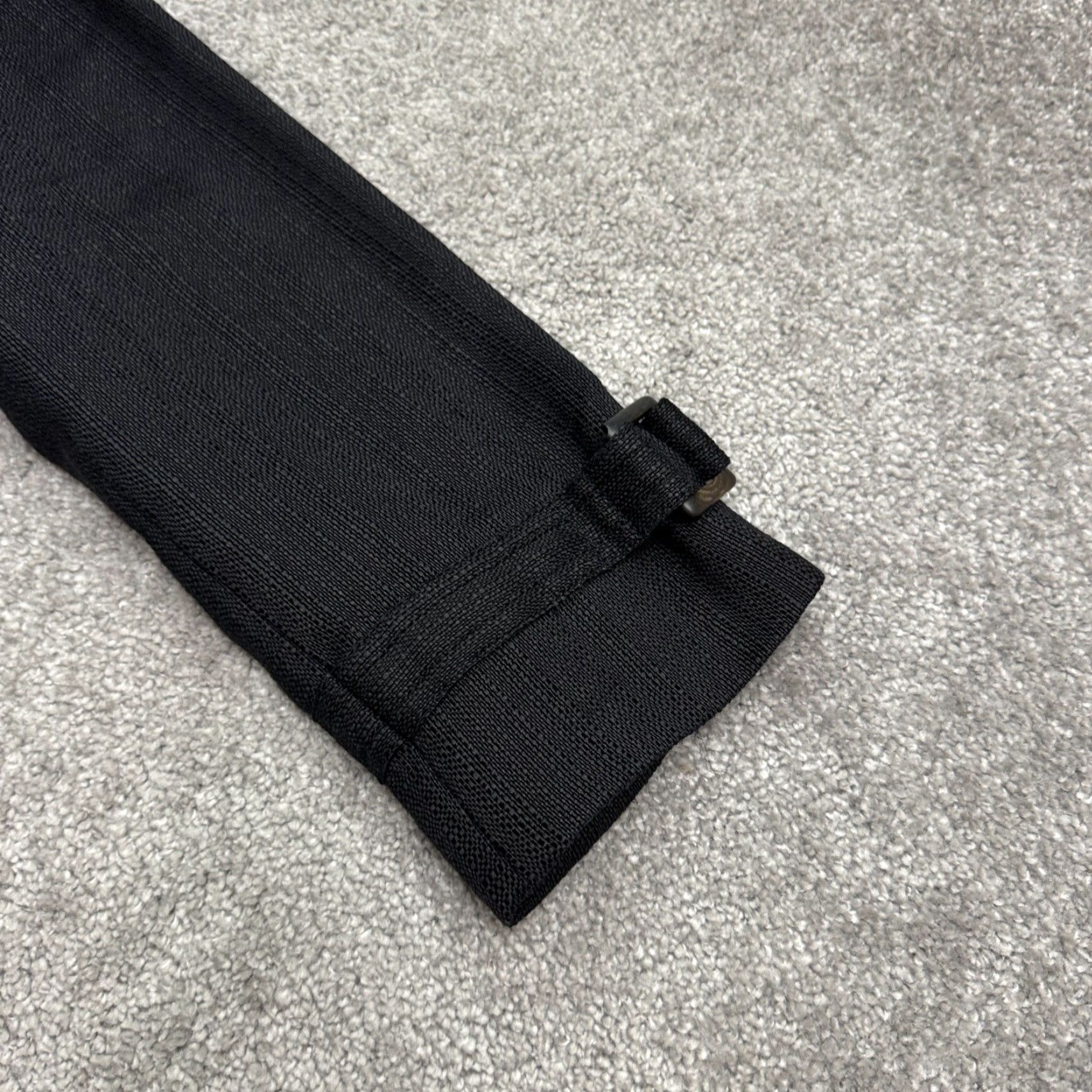Talbots Talbots Blazer Jacket Womens 14 Black Ramie Blend Button Up Textured Band Collar Size XL / US 12-14 / IT 48-50 - 3 Thumbnail