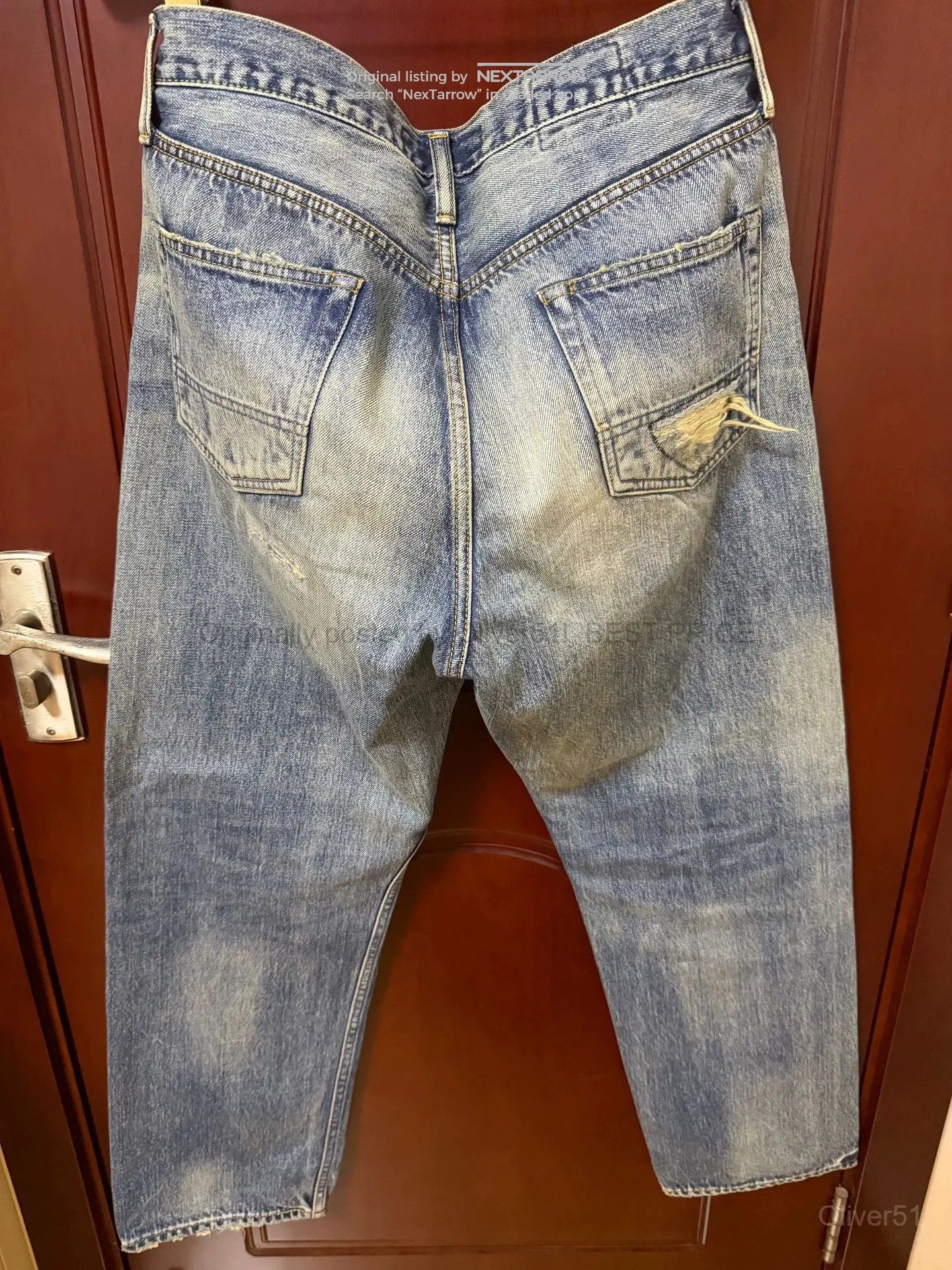 Fdmtl Red Line Destroyed Denim Jeans Gggg162608 in Blue, Men's (Size 30) — image 2 of 6