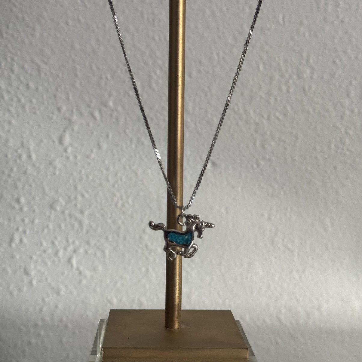 Vintage Vintage Y2K Turquoise Stone Running Unicorn Dainty Necklace Size ONE SIZE - 3 Thumbnail
