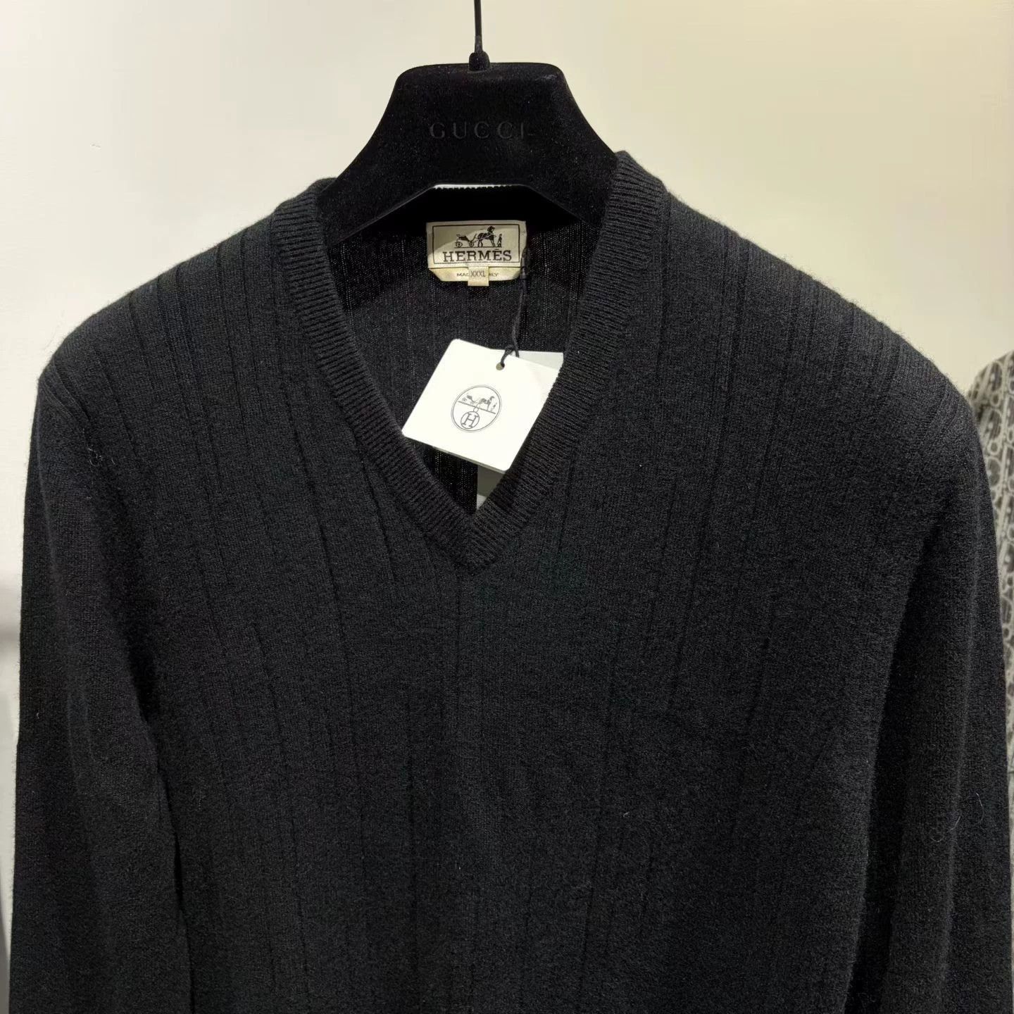 Hermes Hermes XXXL Goat Cashmere Knit Sweater Black Size US XXL / EU 58 / 5 - 3 Thumbnail