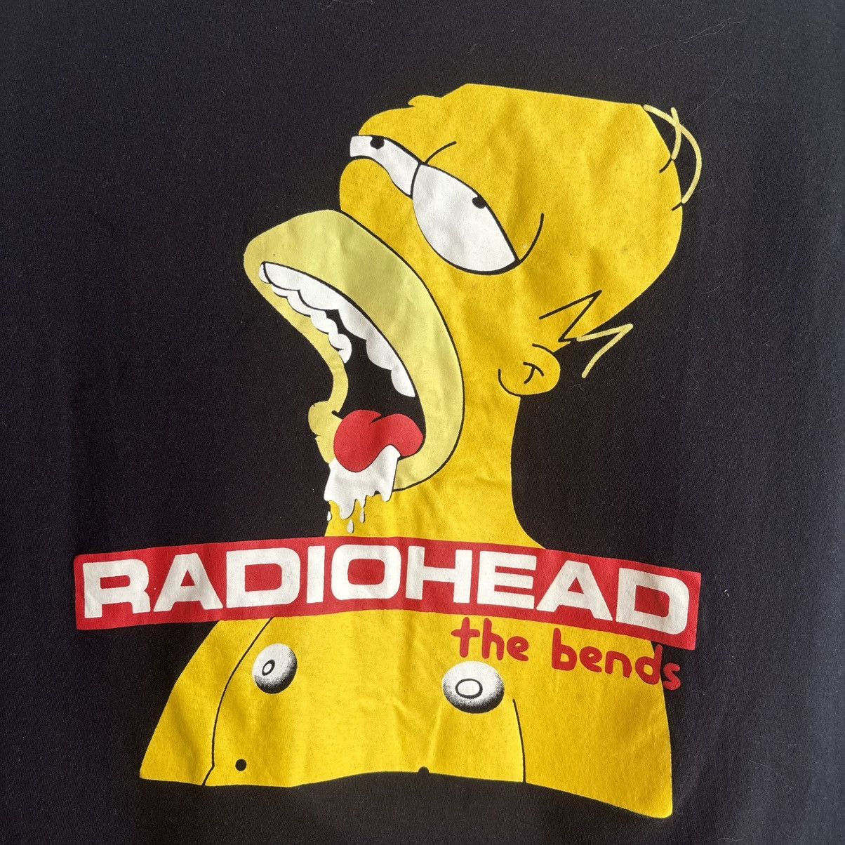 Giant Rare Vintage 90’s Radiohead the bends Simpson T-Shirt Size US S / EU 44-46 / 1 - 4 Thumbnail