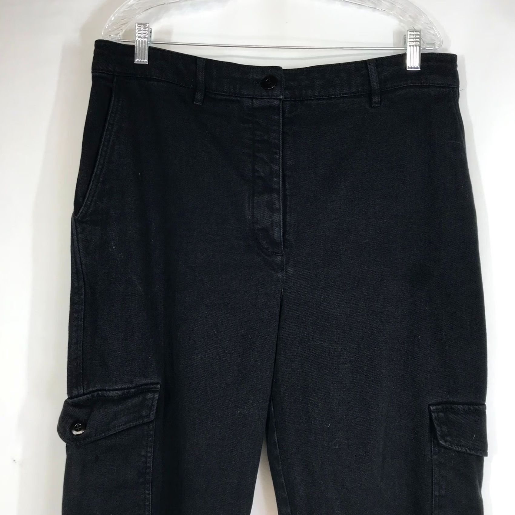 Vintage Wilfred Free Black Cargo Pants Womens Size 16 Casual Pockets Cargo Pants Womens Size 38" / US 16 / IT 52 - 2 Thumbnail