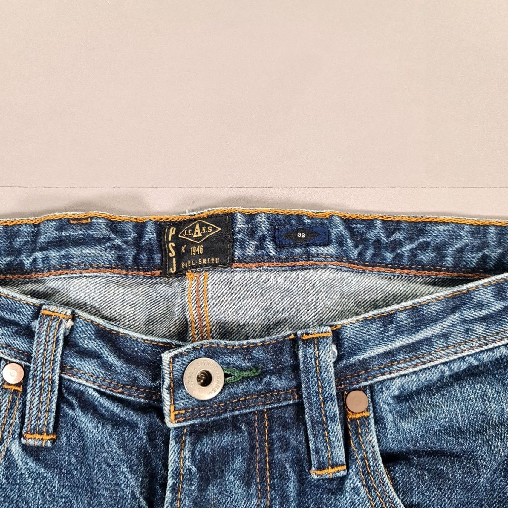 Paul Smith Paul Smith Jeans Blue Slim Straight Leg Denim Button Fly W32 L31 Men's Vintage No Pattern 5-Pocket Size US 32 / EU 48 - 4 Thumbnail
