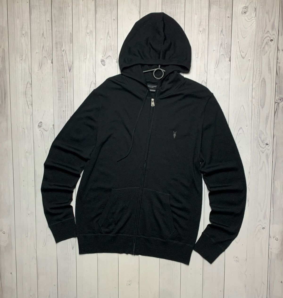 Allsaints × Vintage Vintage allsaints Zip hoodie size XL logo black Size US XL / EU 56 / 4 - 1 Thumbnail