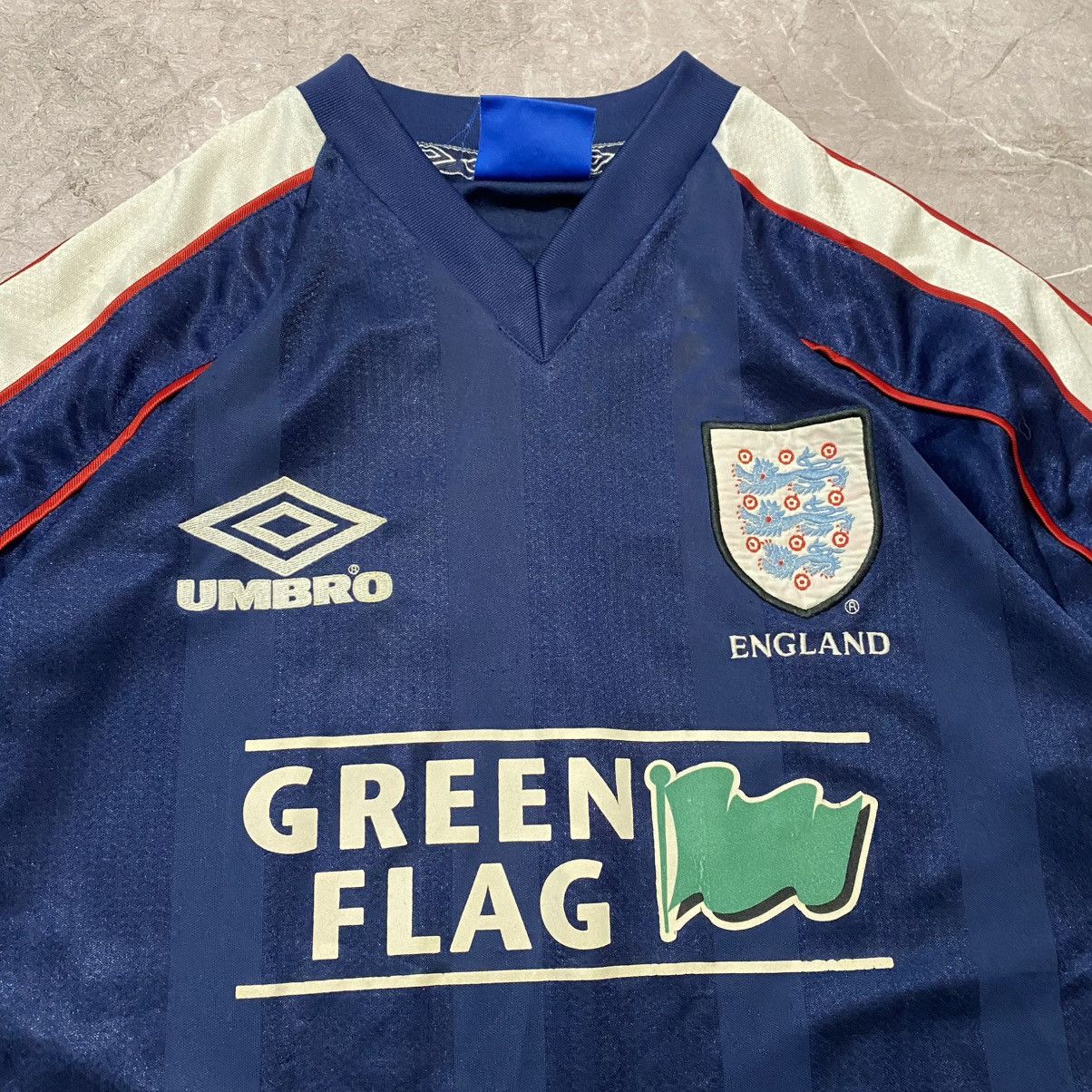 Umbro VINTAGE UMBRO ENGLAND GREEN FLAG TEE SOCCER JERSEY 00s Size US S / EU 44-46 / 1 - 2 Thumbnail