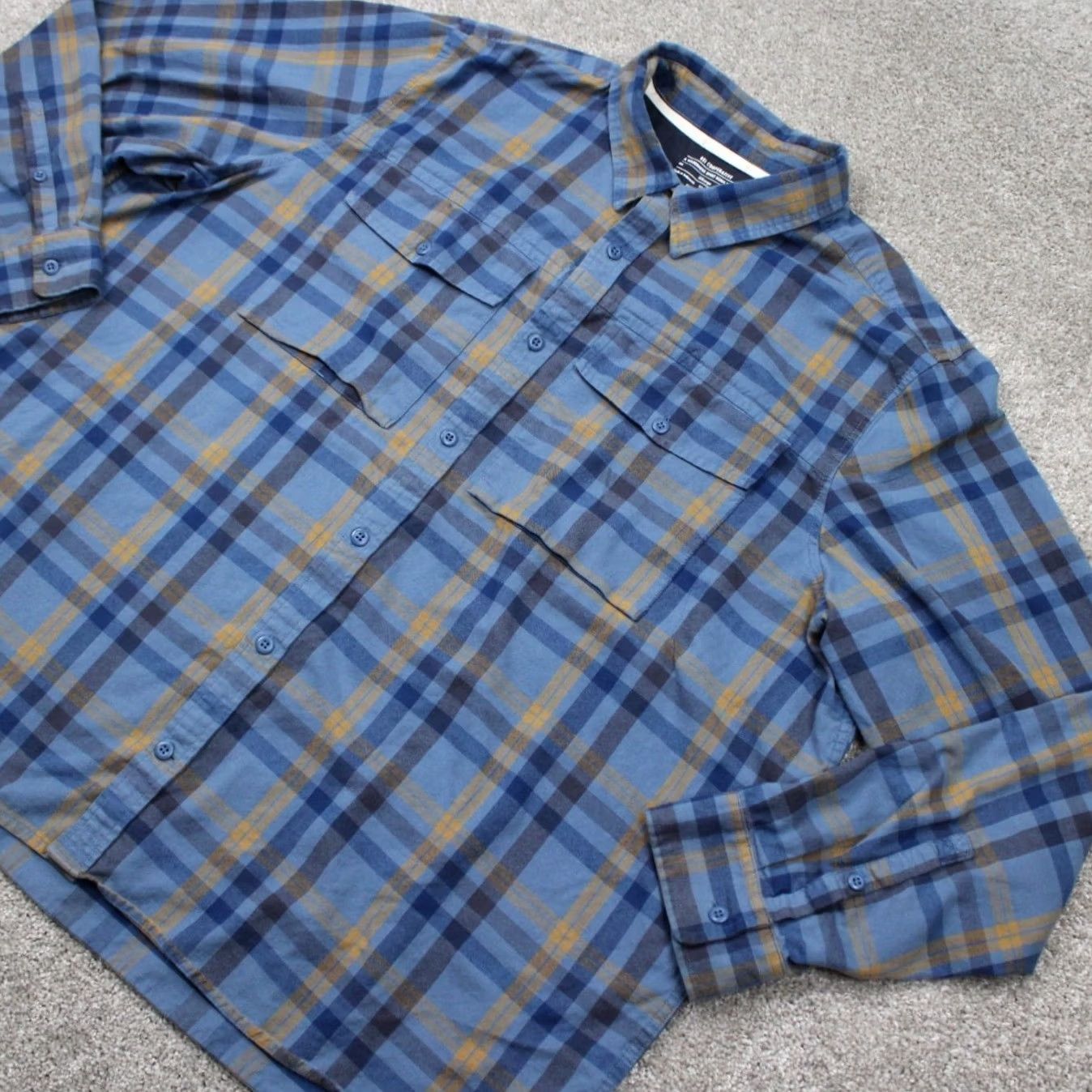 Vintage REI Co-op Shirt Mens 3XL Blue/Yellow Wallace Lake Flannel Cotton Long Sleeve Size US XXL / EU 58 / 5 - 3 Thumbnail