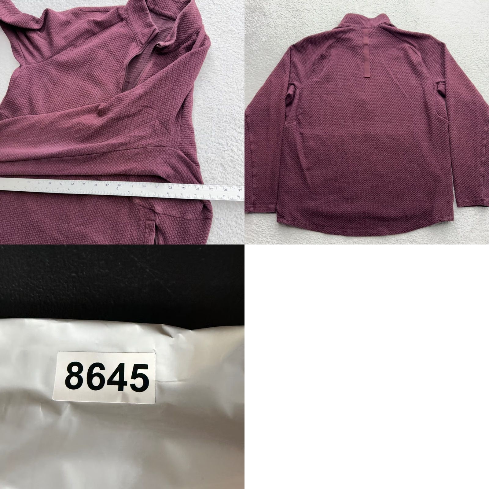 Lululemon Lululemon At Ease Half Zip Pullover Mens Large Plum Purple Textured LM3DPXS Size US L / EU 52-54 / 3 - 8 Thumbnail