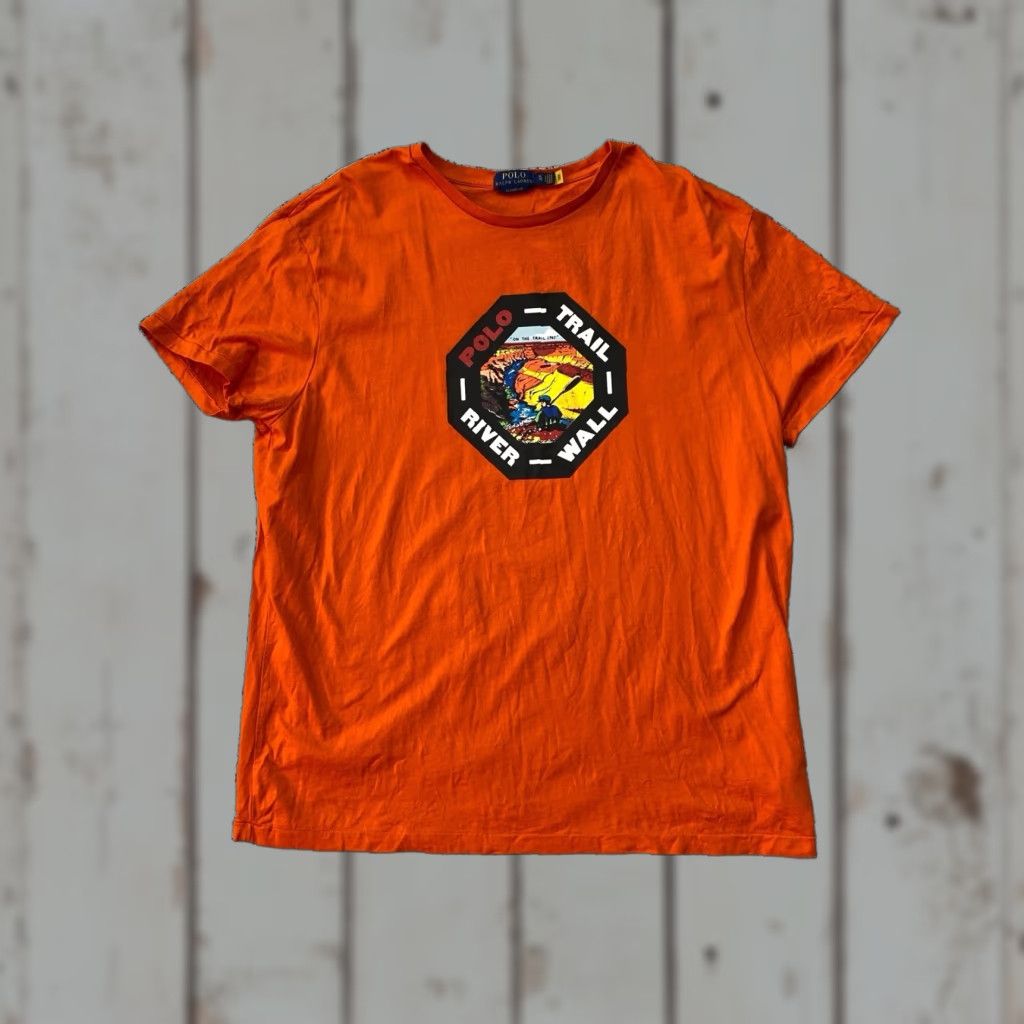 Polo Ralph Lauren Polo Ralph Lauren Men’s Orange Polo Trail River Wall Graphic T Shirt XL Polo Ralph Lauren Size US XL / EU 56 / 4 - 1 Thumbnail