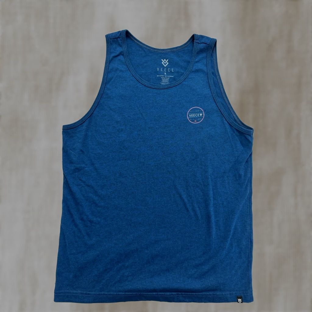 Vintage Veece Tank Top Mens Blue Graphic Print Sleeveless Pullover Regular Size S Casual Activewear Shirt Size US S / EU 44-46 / 1 - 1 Thumbnail