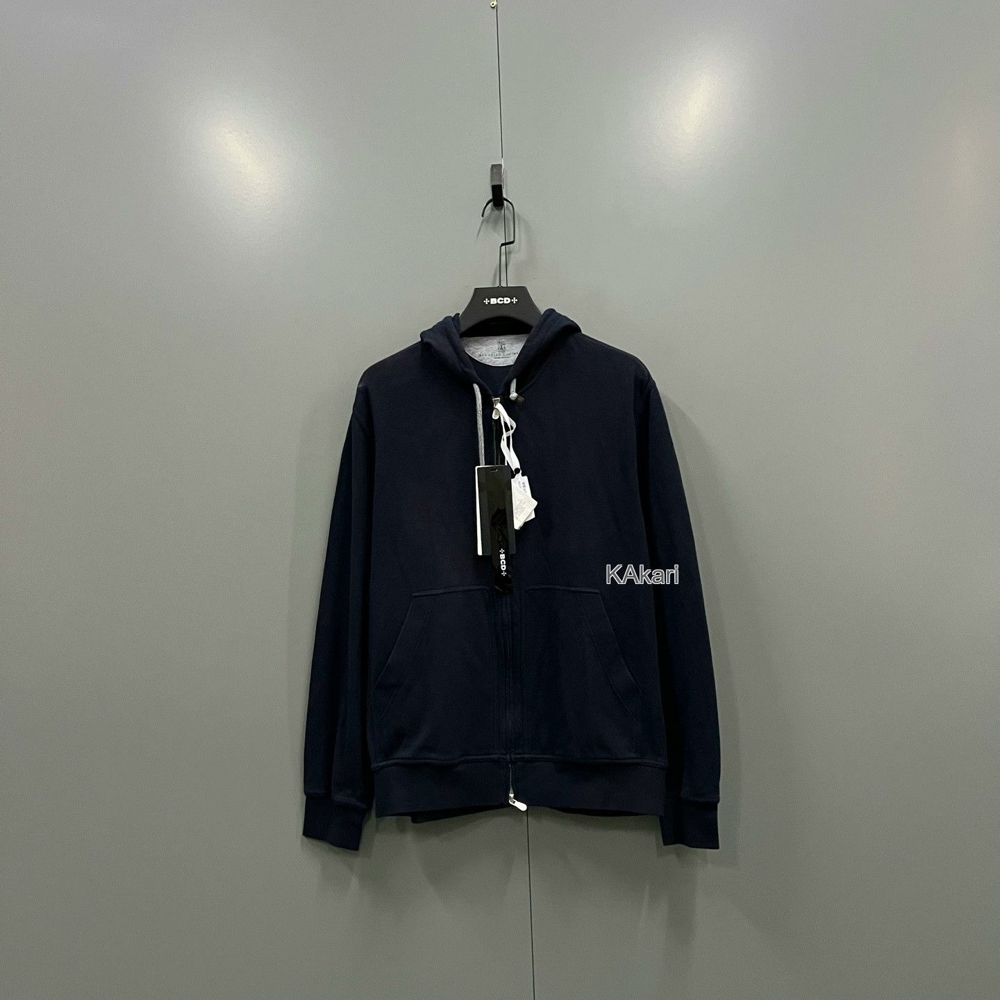 Brunello Cucinelli Brunello Cucinelli Navy Zip Hoodie Size US L / EU 52-54 / 3 - 1 Thumbnail