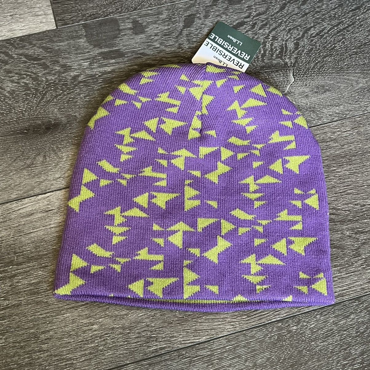 L.L. Bean New Vintage LL Bean Geometric Grid Pattern Reversible Beanie Size ONE SIZE - 2 Thumbnail