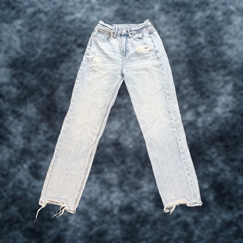 American Eagle Outfitters VINTAGE American Eagle Outfitters Boyfriend Jeans Size 00 Womens 90s Distressed Blue High Rise Jeans Size 24" / US 00 / IT 34 - 1 Thumbnail