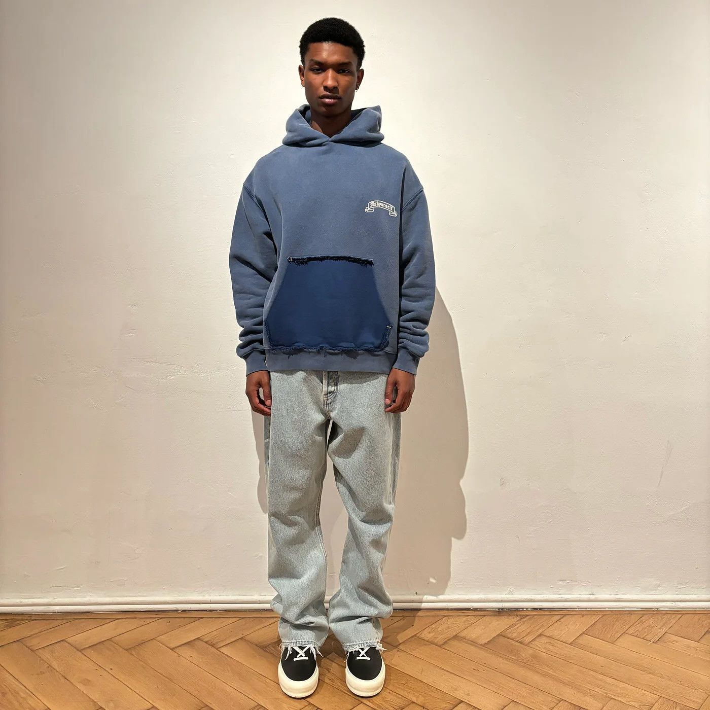Askyurself Navy Vintage Banned Ripped Pocket Oversized Hoodie Size US XL / EU 56 / 4 - 5 Thumbnail
