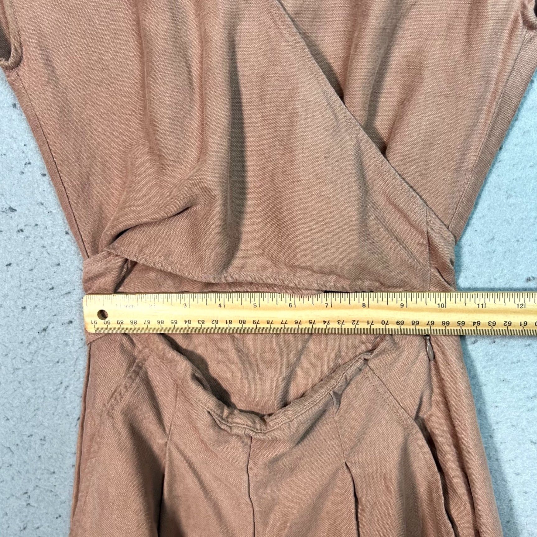Vintage Wilfred Jumpsuit Womens 00 Brown Lyocell & Linen Blend V-Neck Size 24" / US 00 / IT 34 - 7 Thumbnail