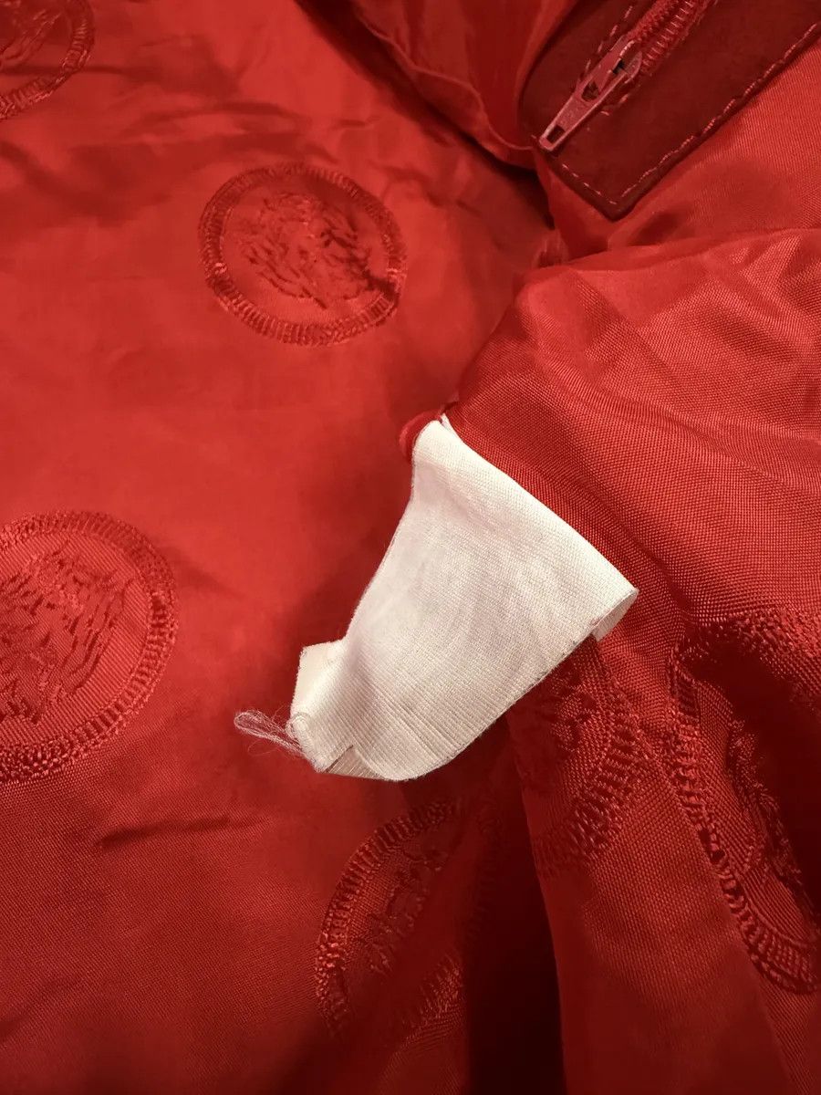 Versace 2000s Versace Red Leather Bomber Jacket Size US M / EU 48-50 / 2 - 10 Thumbnail