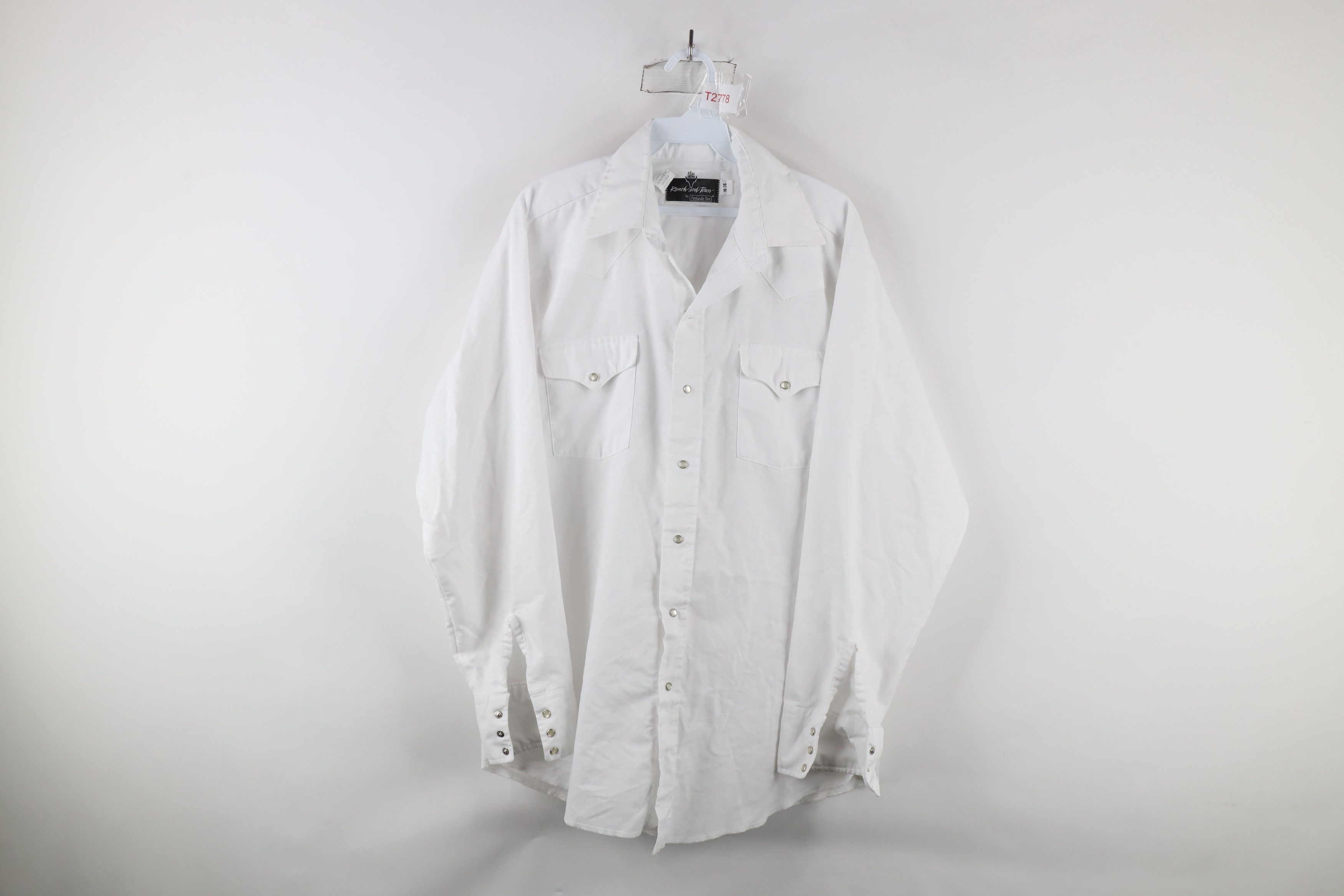 Vintage Vintage 90s Rockabilly Rodeo Snap Button Shirt White USA Size US M / EU 48-50 / 2 - 1 Thumbnail