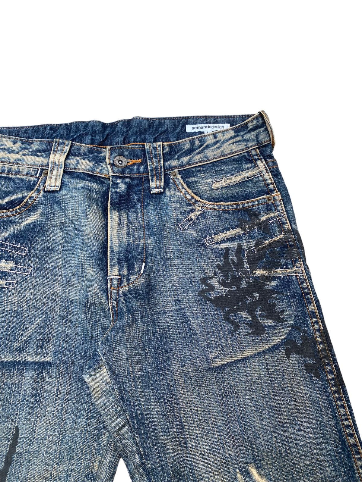 Japanese Brand Vintage Semantic Design Distressed Flare Pant Size US 32 / EU 48 - 3 Thumbnail