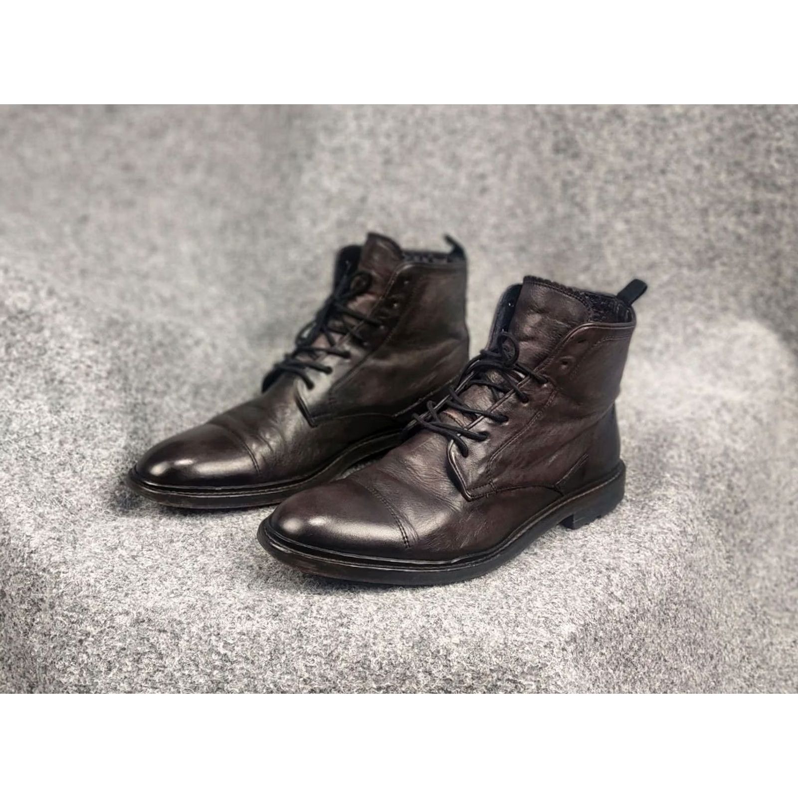 Oliver Sweeney Oliver Sweeney Design Derby Boots Men Leather Brown Dip Dyed Calf Leather Derby Combat Lace Up Boots - Size 10.5 USA - Brown Leather Upper Size US 11 / EU 44 - 5 Thumbnail