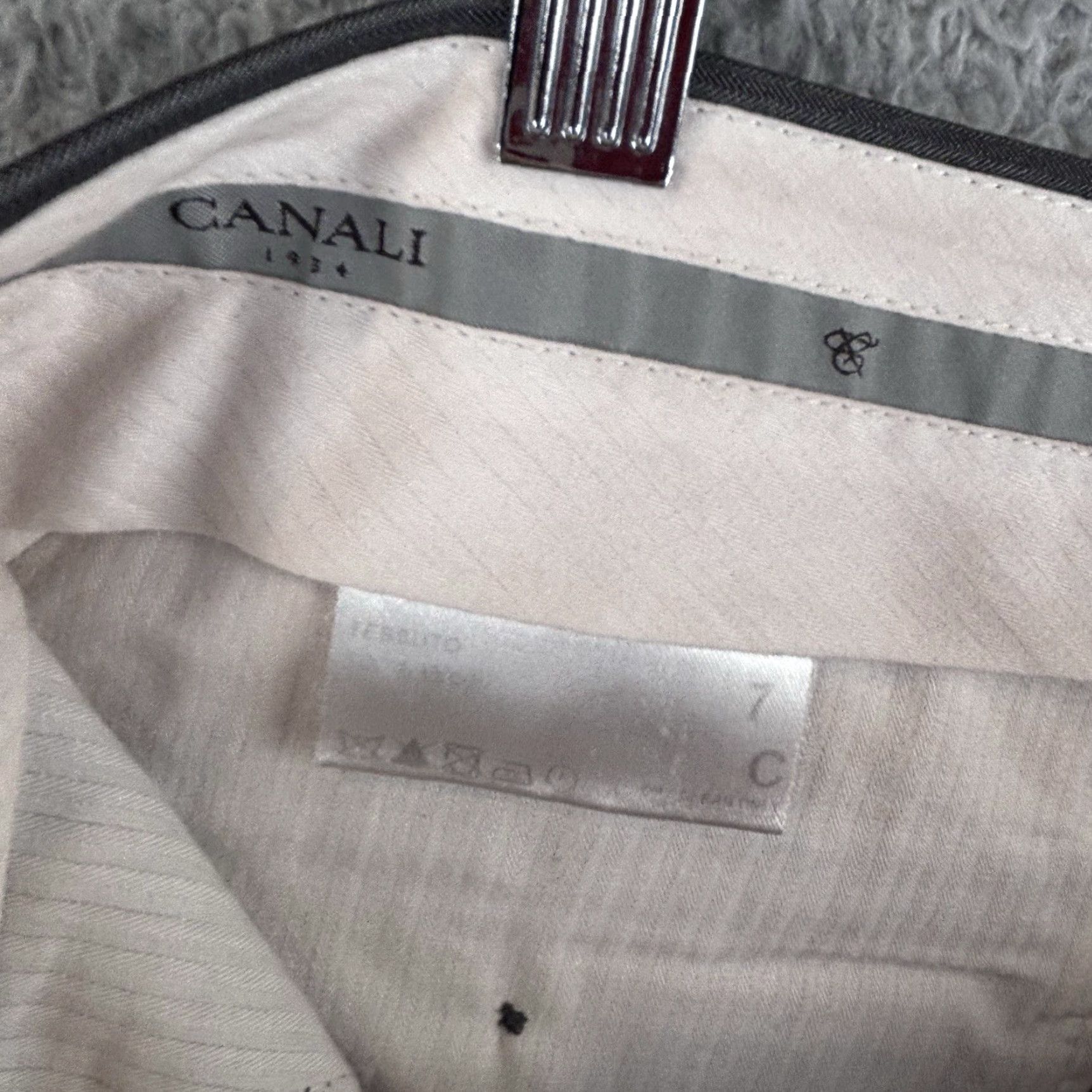 Canali Canali Dress Pants Mens 34x28 Gray Stripe Flat Front Wool Slacks Made Italy Pants Regular Mens Gray Wool Slacks Size US 34 / EU 50 - 3 Thumbnail