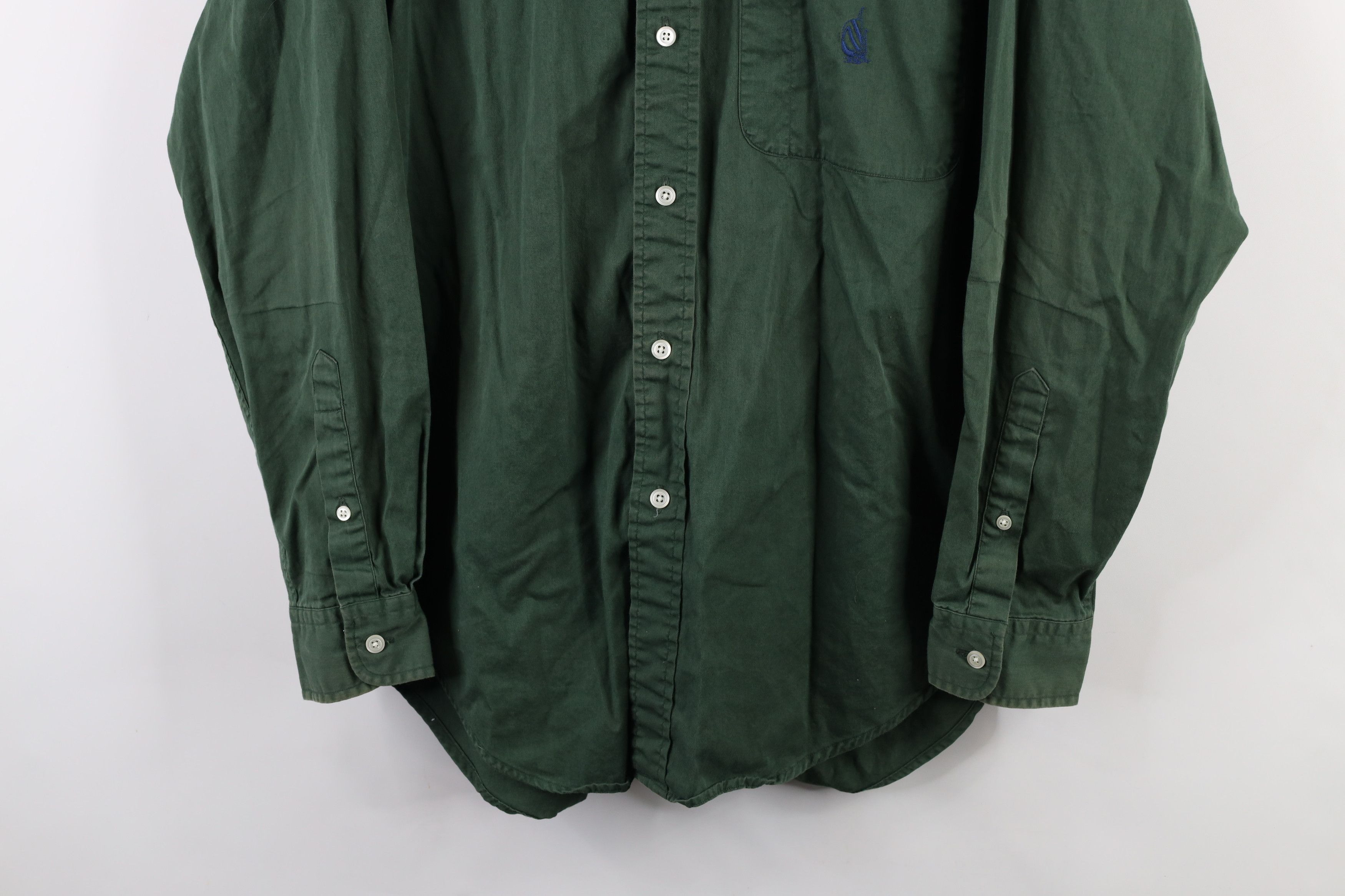 Nautica × Vintage Vintage 90s Nautica Button Down Shirt Green Cotton USA Size US M / EU 48-50 / 2 - 3 Thumbnail