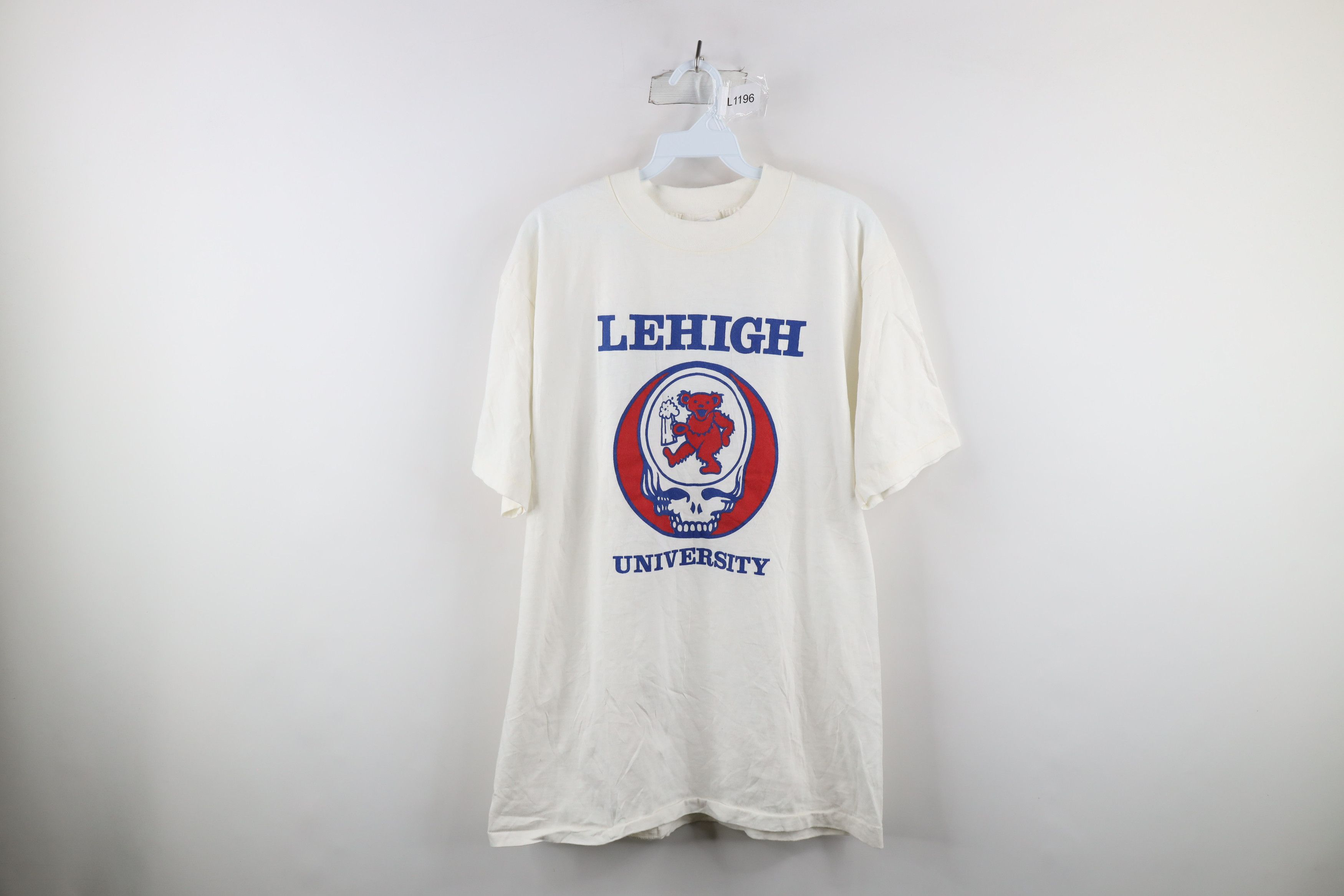 image of Vintage 90's Dead Lehigh University T-Shirt White Usa, Men's (Size XL)