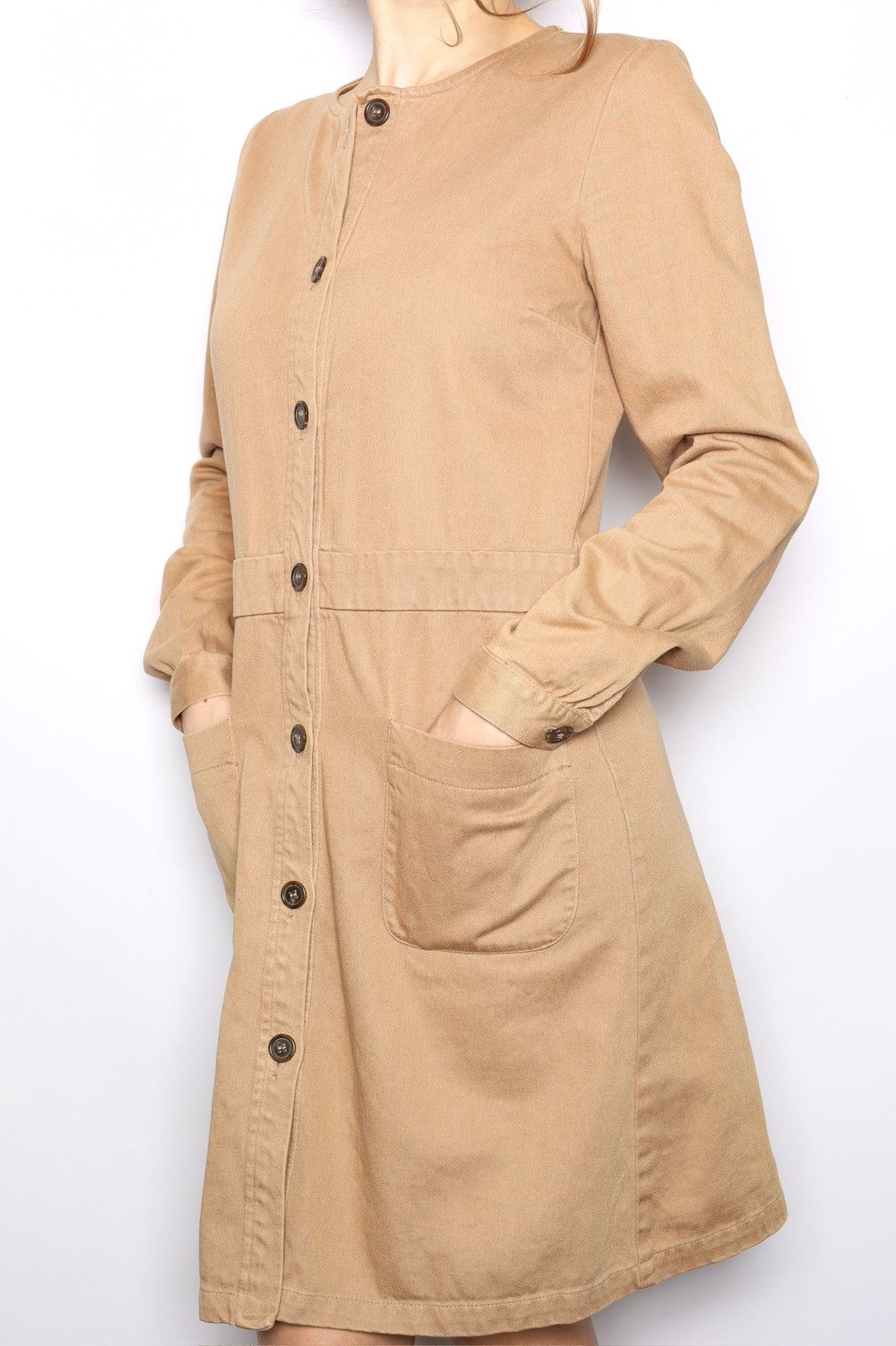 A.P.C. APC Cotton Beige Mid Dress Buttons a.p.c. Size XS / US 0-2 / IT 36-38 - 1 Thumbnail