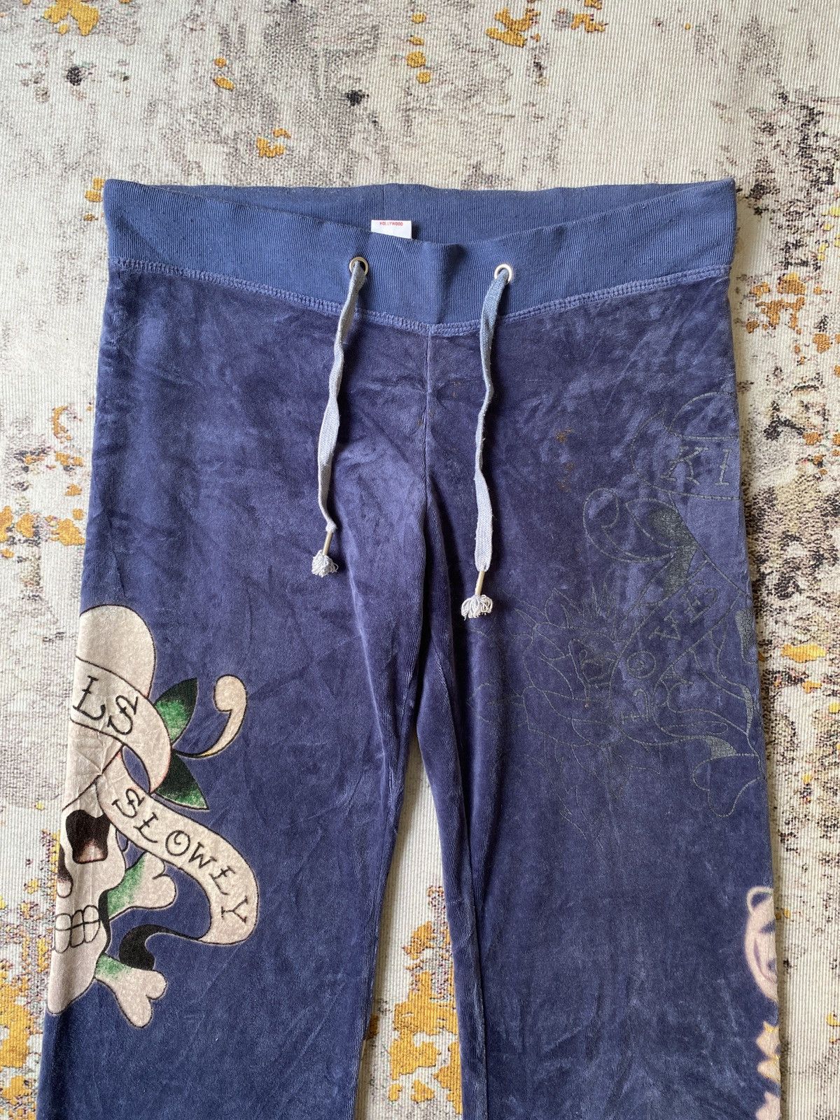Christian Audigier 2000s Ed Hardy By Christian Audigier Velvet Sweatpant Size US 32 / EU 48 - 5 Thumbnail