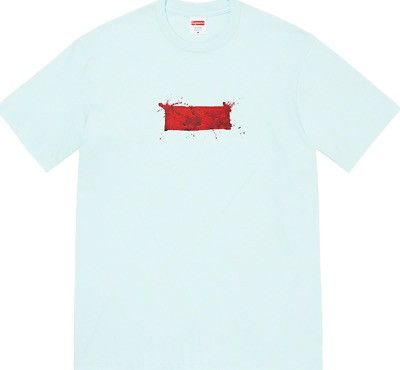 Supreme Supreme Ralph Steadman Blood Box Logo Tee Pale Blue - XL Size US XL / EU 56 / 4 - 1 Thumbnail
