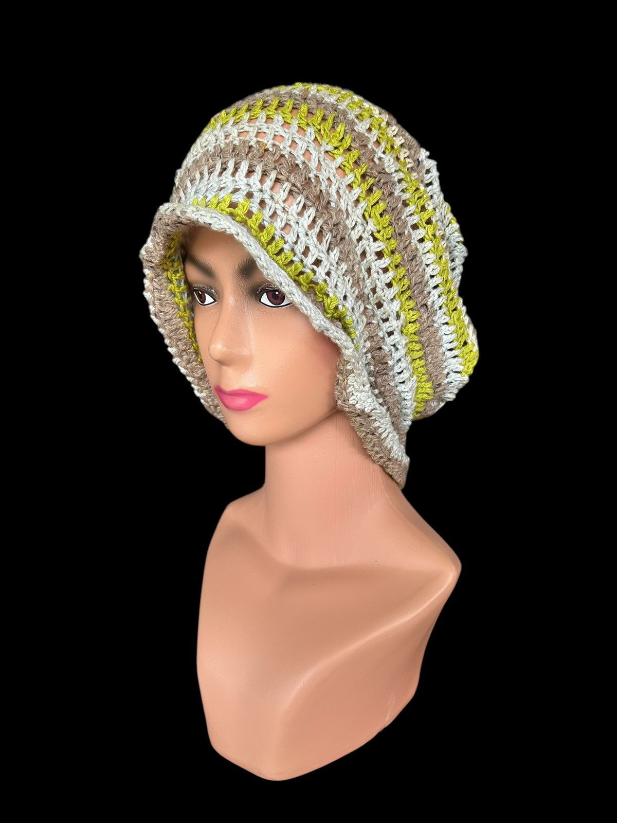 Japanese Brand × Kapital × Vintage Crochet Knitted Handmade Big Beanie Hats Size ONE SIZE - 4 Thumbnail