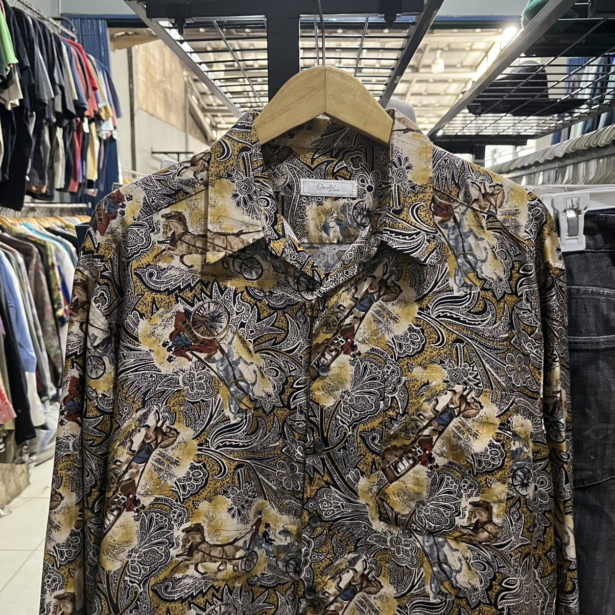 Issey Miyake Daumay — Ornate Paisley Carriage Print LS Shirt Size US L / EU 52-54 / 3 - 2 Thumbnail