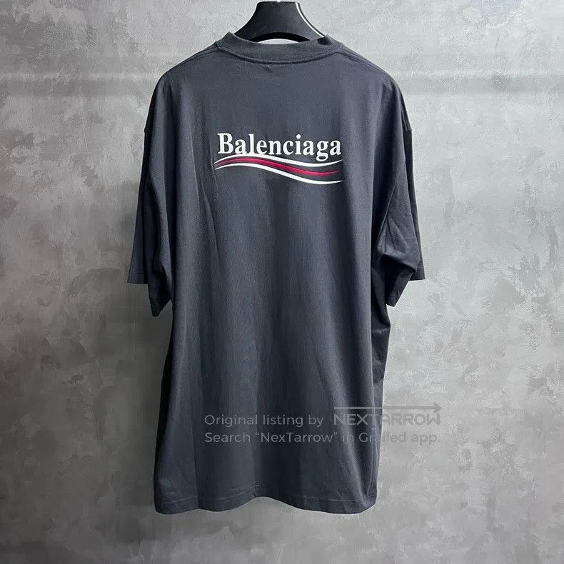 Balenciaga Balenciaga Grey Letter Logo Print Short Sleeve Size US S / EU 44-46 / 1 - 2 Thumbnail