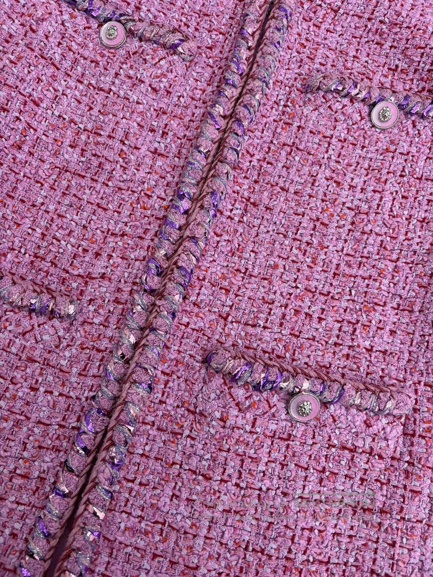 Chanel Chanel Pink Purple Knitted Long Vest. Size XXS / US 00 / IT 34 - 3 Thumbnail