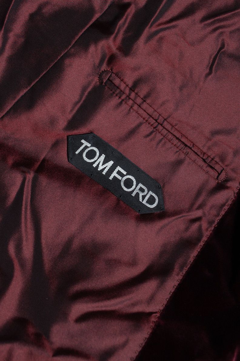 Tom Ford Tom Ford, Velvet shelton blazer in burgundy Size 50R - 7 Thumbnail