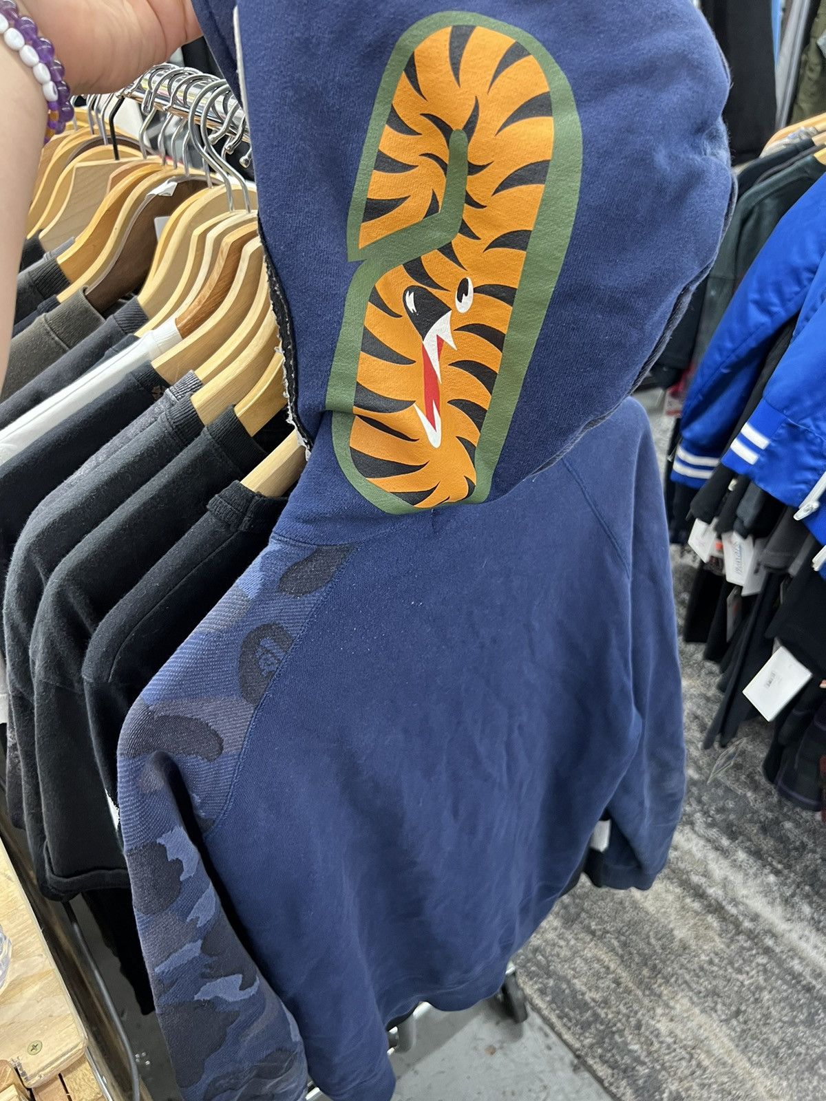 Color Camo Jacquard Shark Full Zip Hoodie